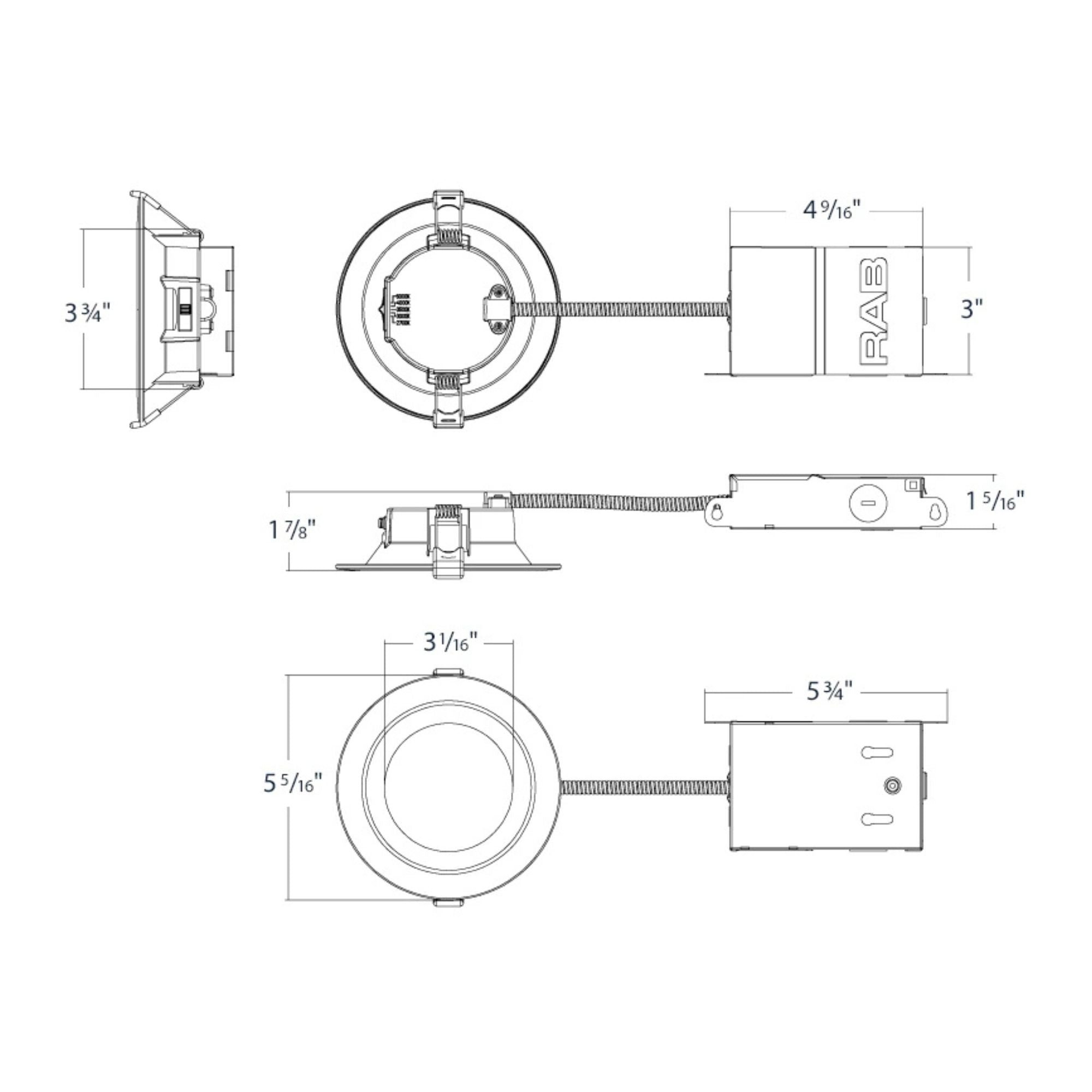 4" CCT-Adjustable LED Recessed Downlight, 7W, 650 Lm, Smooth Trim, Pack of 12