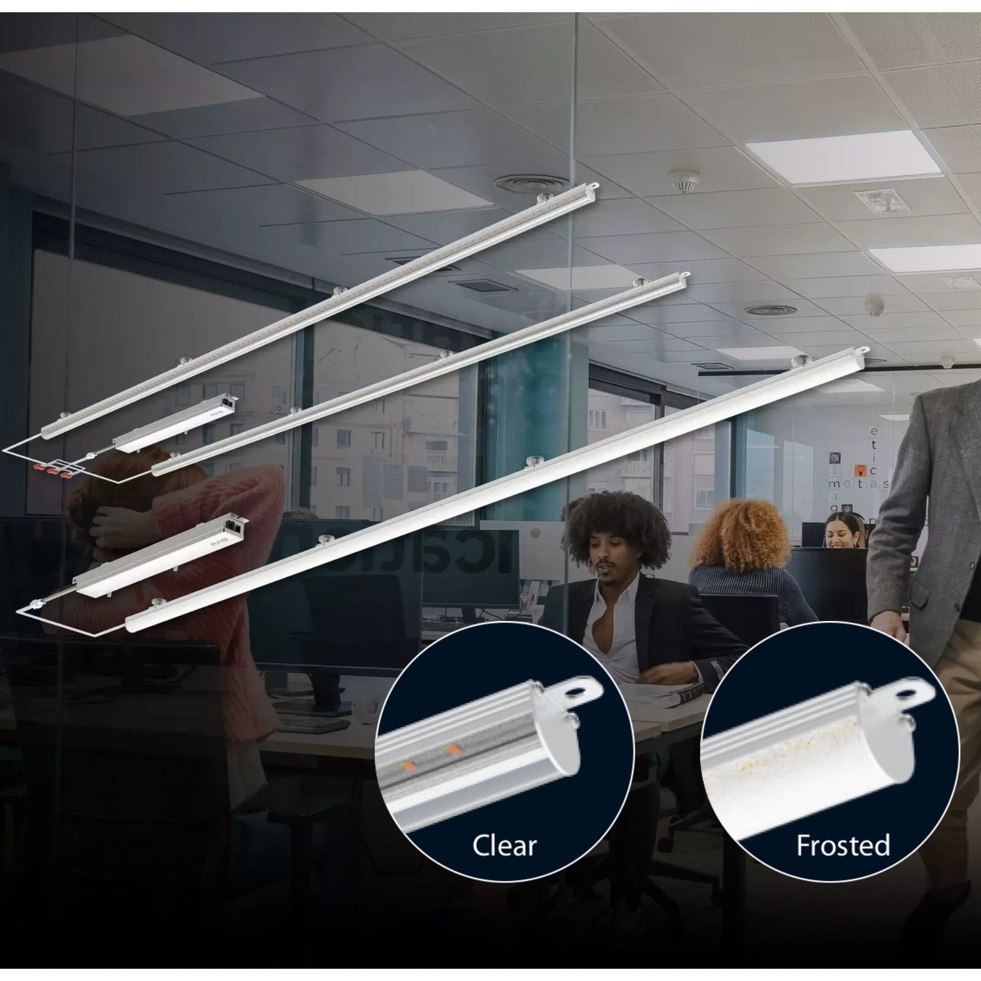 2x2ft LED Magnetic Retrofit Kit, 5000lm, 40W, Selectable CCT, Frosted Lens, 120-277V - Bees Lighting