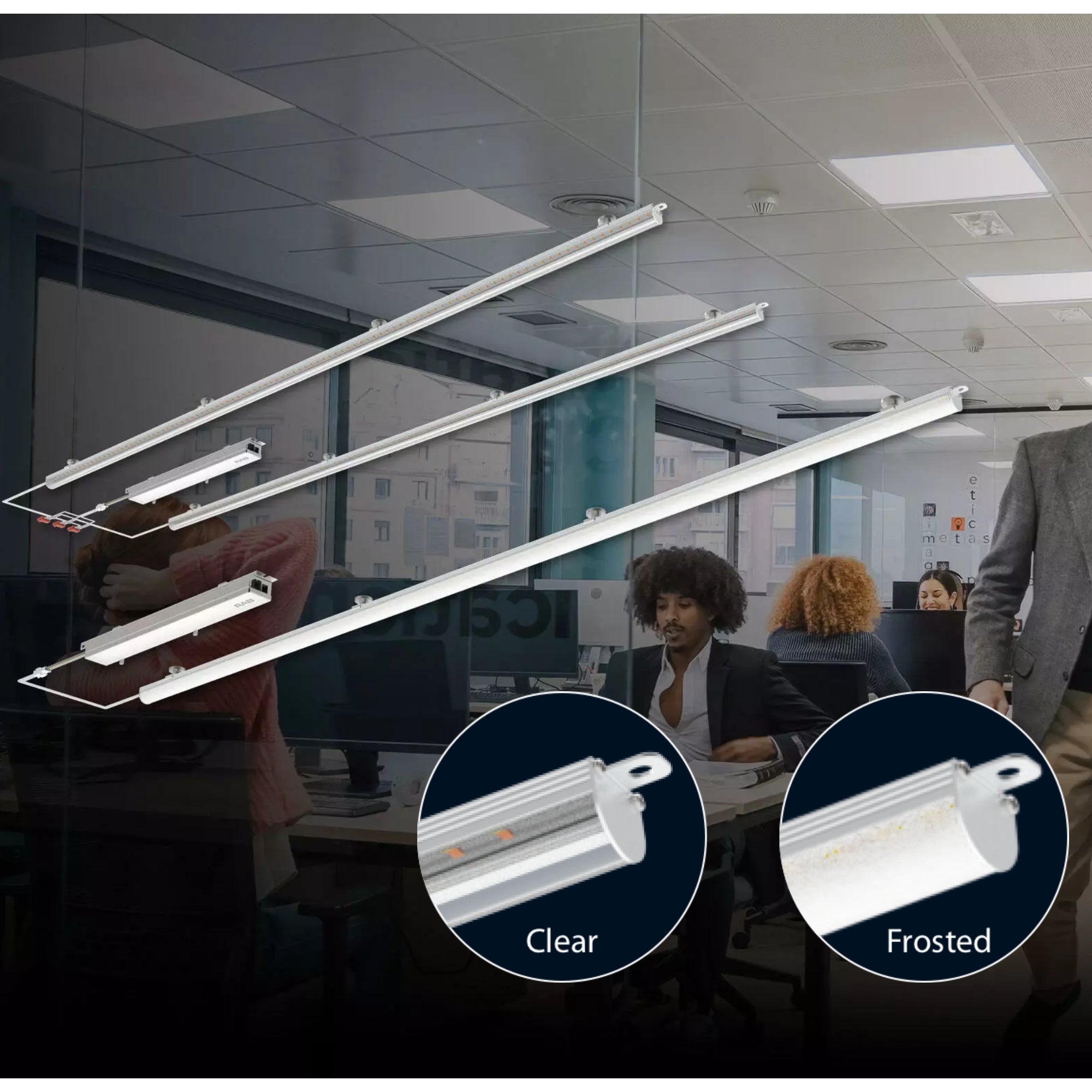 2x2ft LED Magnetic Retrofit Kit, 5000lm, 40W, Selectable CCT, Frosted Lens, 120-277V - Bees Lighting