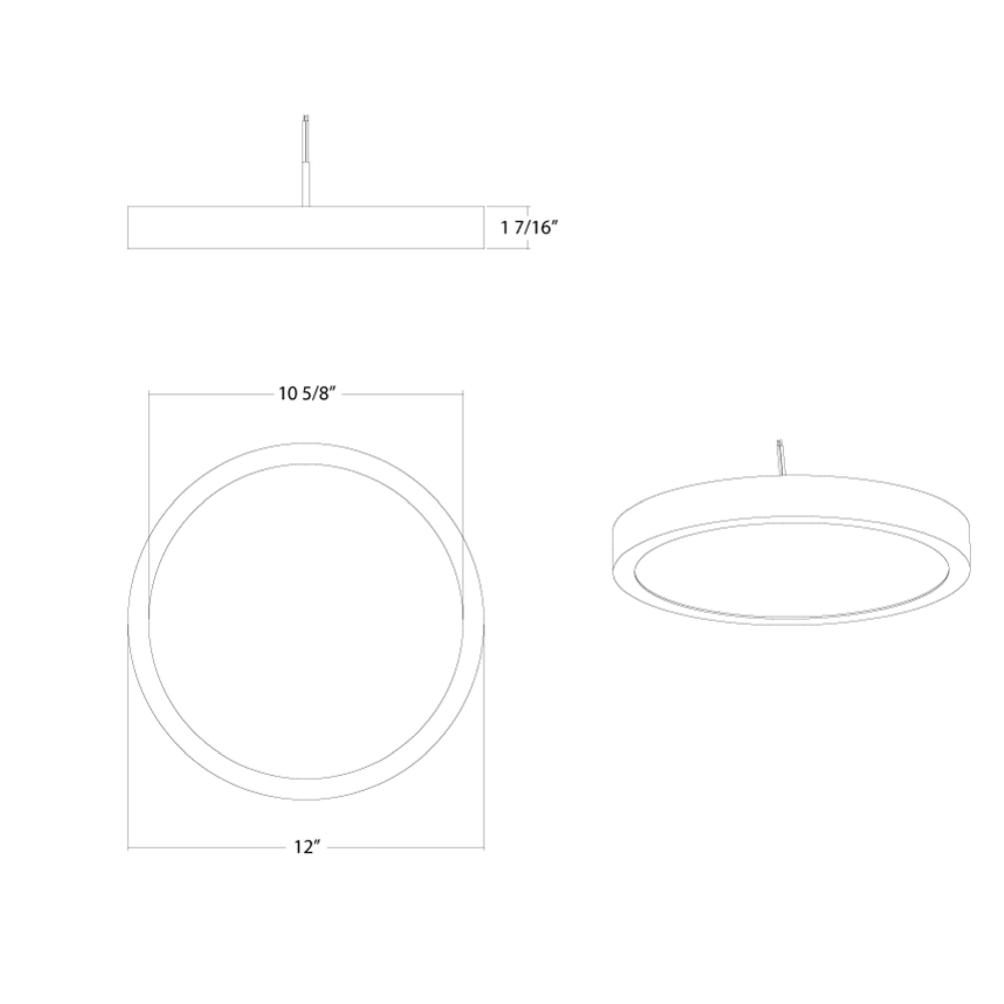 Slim SUMO 12" Smart LED Surface Mount, 5CCT, 120-277V, White Finish