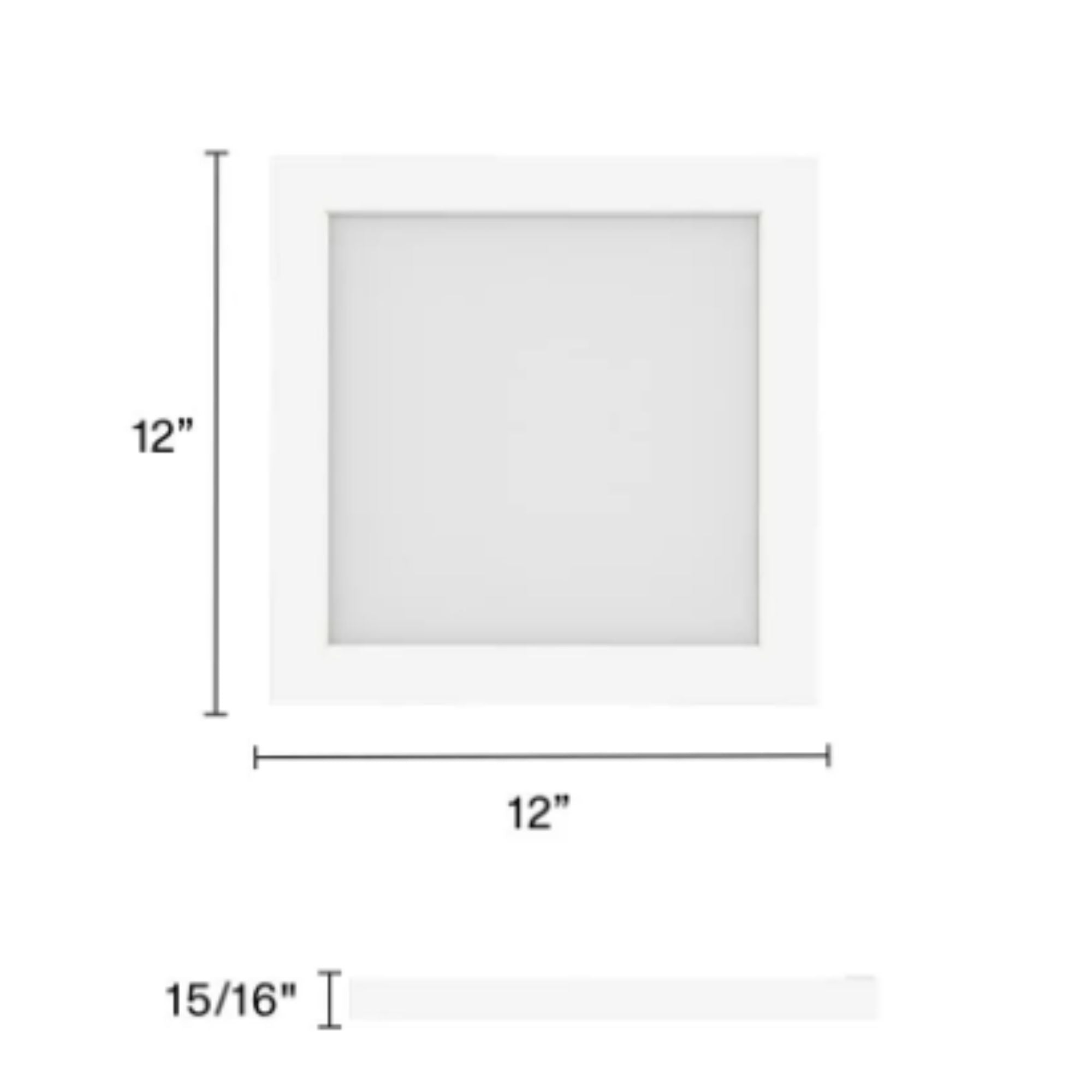 1x1 LED Flat Panel Flush Mount, 20W, 1800lm, Selectable CCT, 120-277V, White