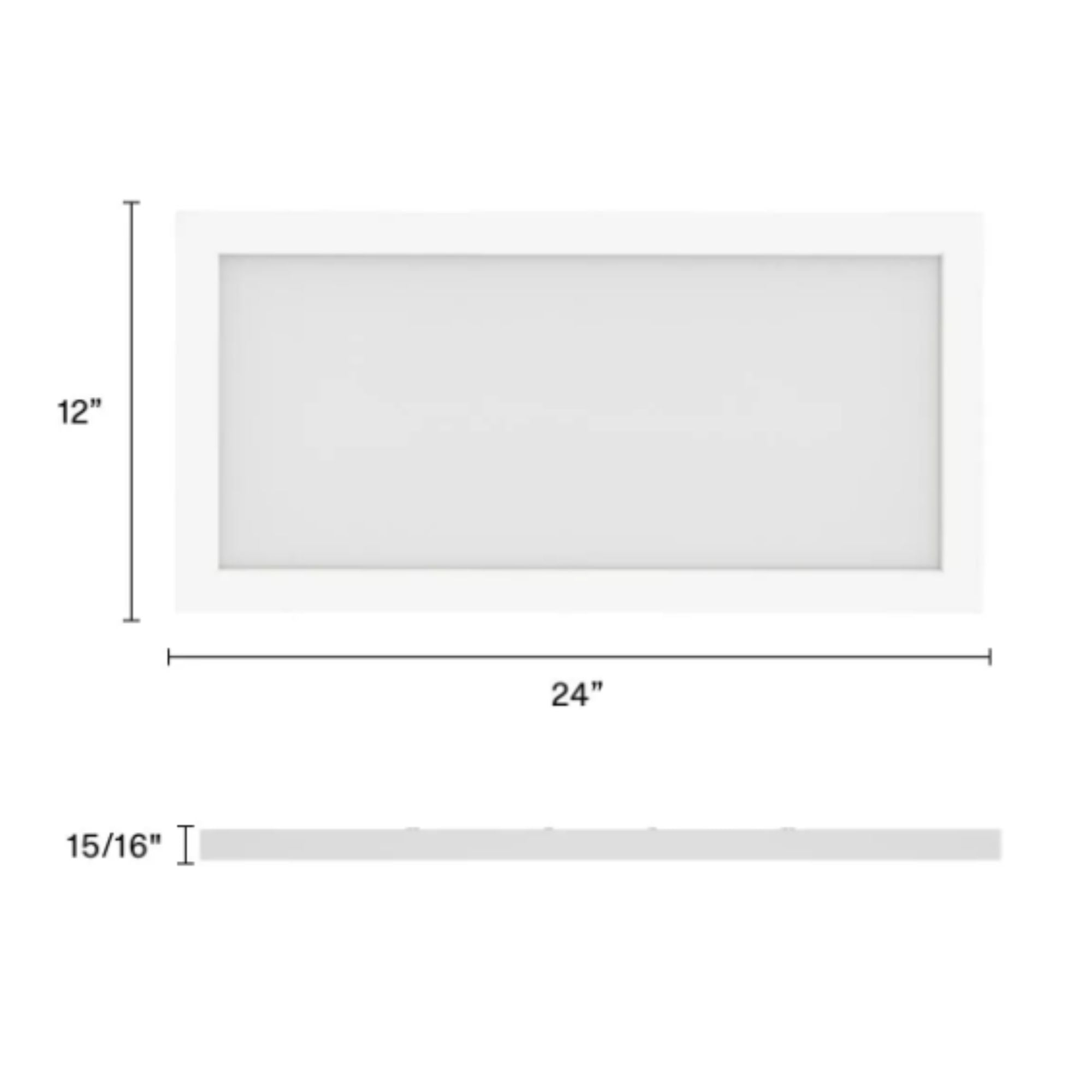 1x2 LED Flat Panel Flush Mount, 22W, 2000lm, Selectable CCT, 120-277V, White
