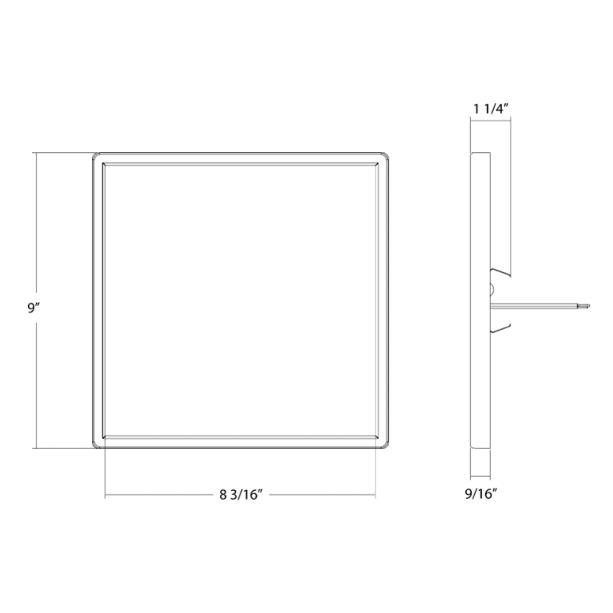 SUMO Slim 9" Square LED Surface Mount, 1100 Lm, 5CCT, White - Bees Lighting