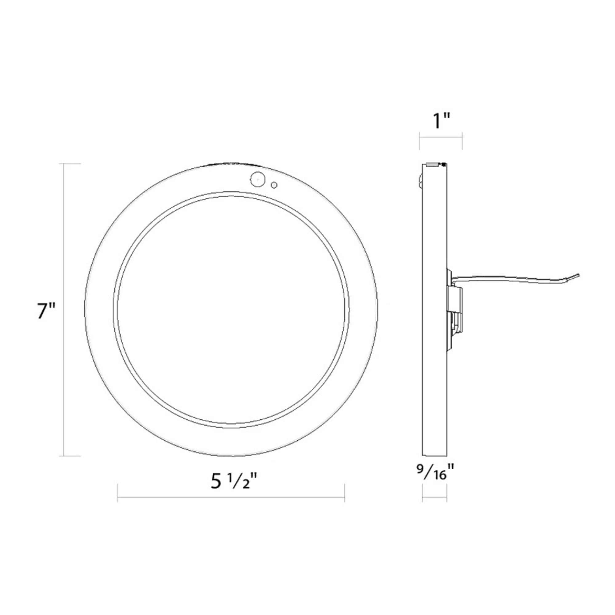 RAB SUMO-R-7/PIR 7" LED Surface Mount, 14W, 1150lm, Selectable CCT, 120V, White, Motion Sensor