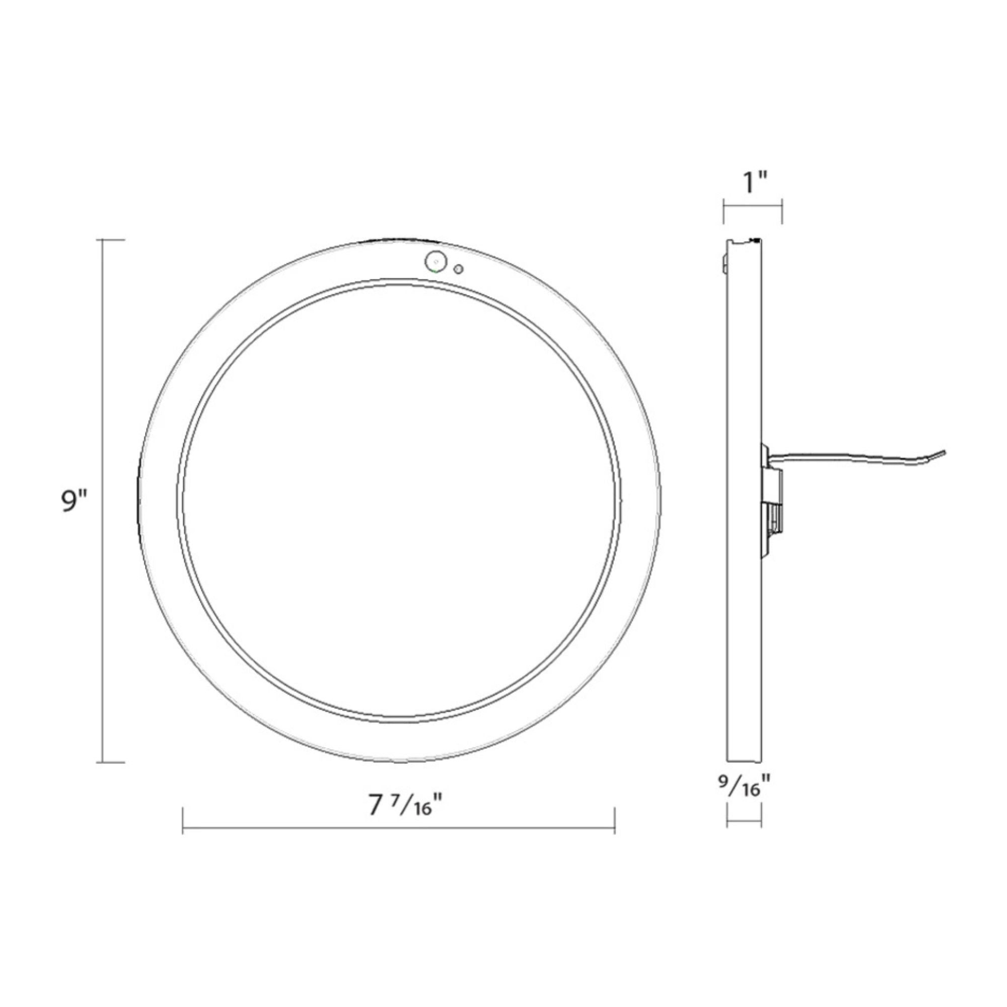 RAB SUMO-R-9/PIR 9" LED Surface Mount, 18W, 1500lm, Selectable CCT, 120V, White, Motion Sensor