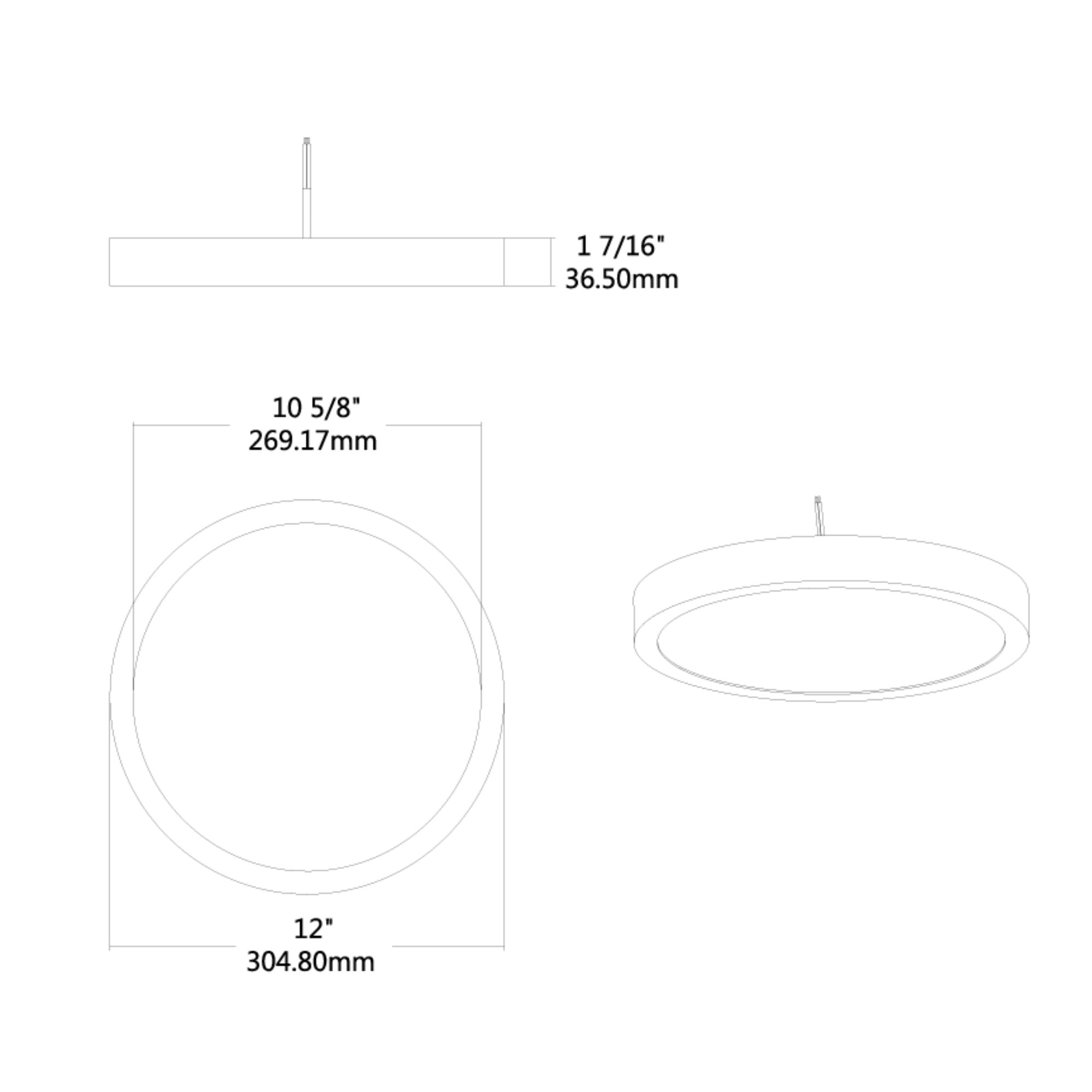 SUMO XL 12" LED Surface Mount, 5CCT, White Finish, 120-277V