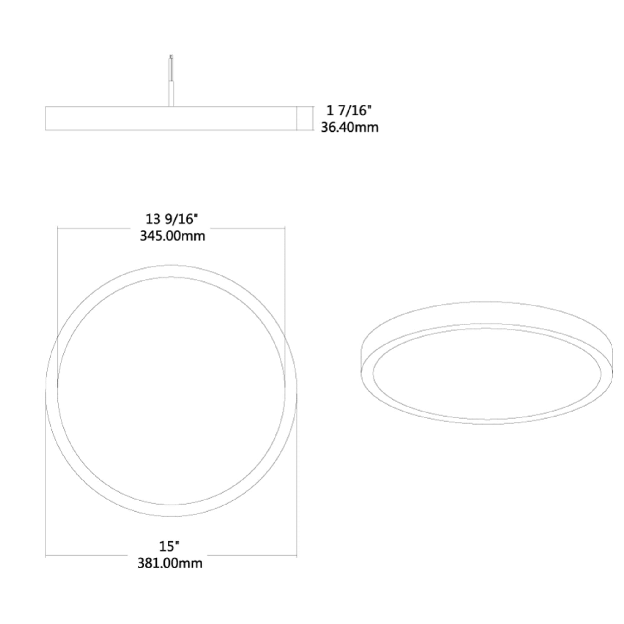 SUMO XL 15" LED Surface Mount, 5CCT, White Finish, 120V