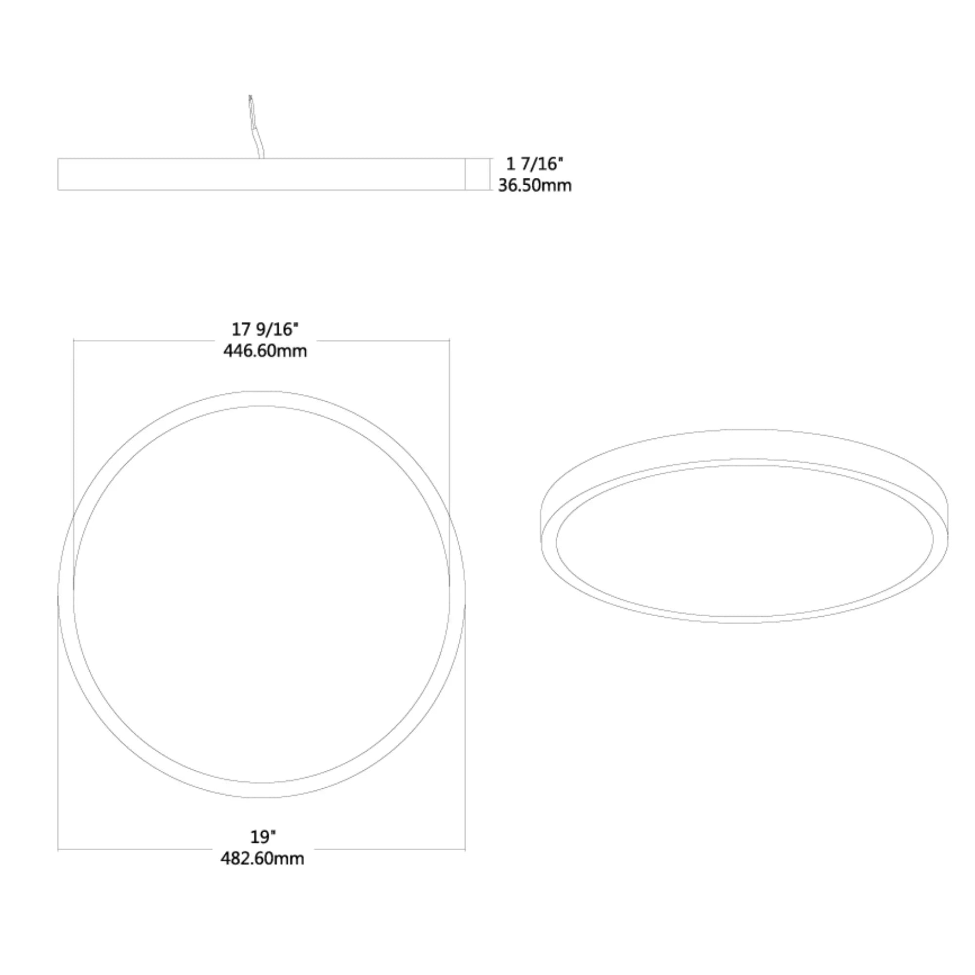 SUMO XL 19" LED Surface Mount, 5CCT, White Finish, 120V