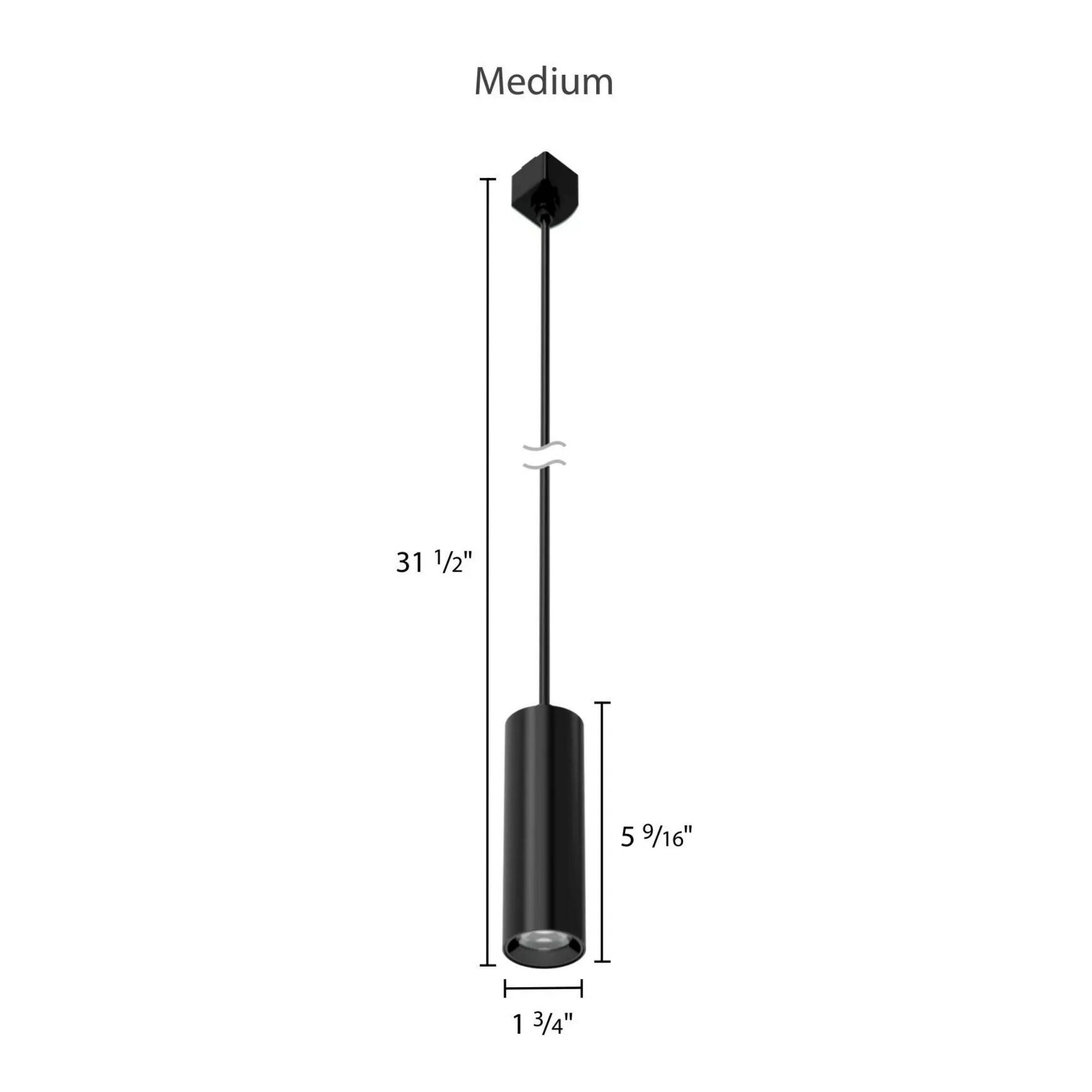 TKP Medium Track Pendant Light, 8W, 725 Lumens, 30K|40K|50K, Halo, 36°, Black