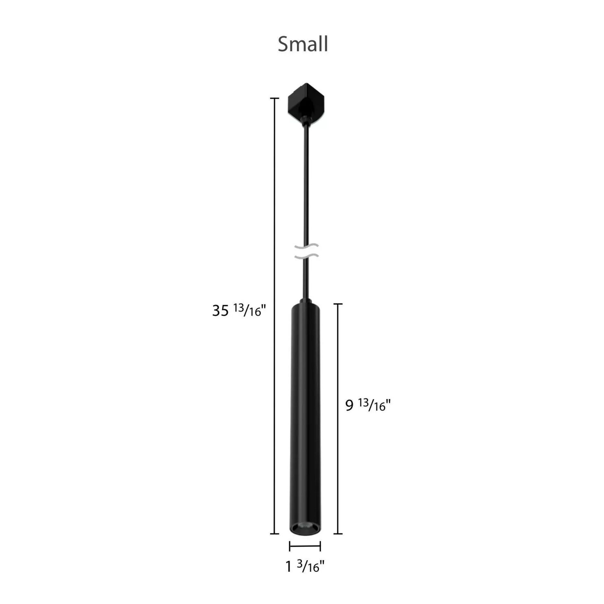 TKP Small Track Pendant Light, 8W, 525 Lumens, 3000K, Halo, 36°, Black