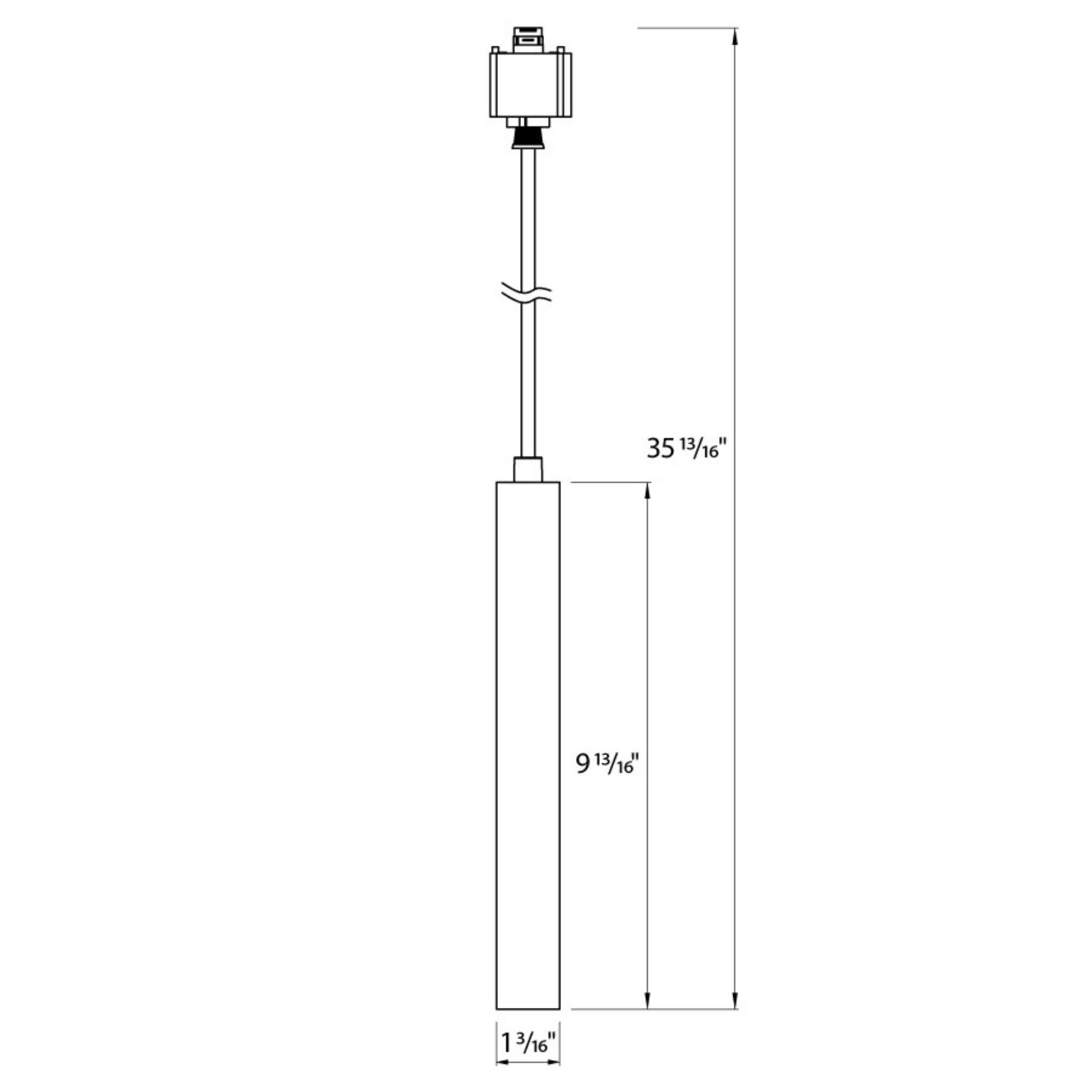 TKP Small Track Pendant Light, 8W, 525 Lumens, 3000K, Halo, 36°, Black