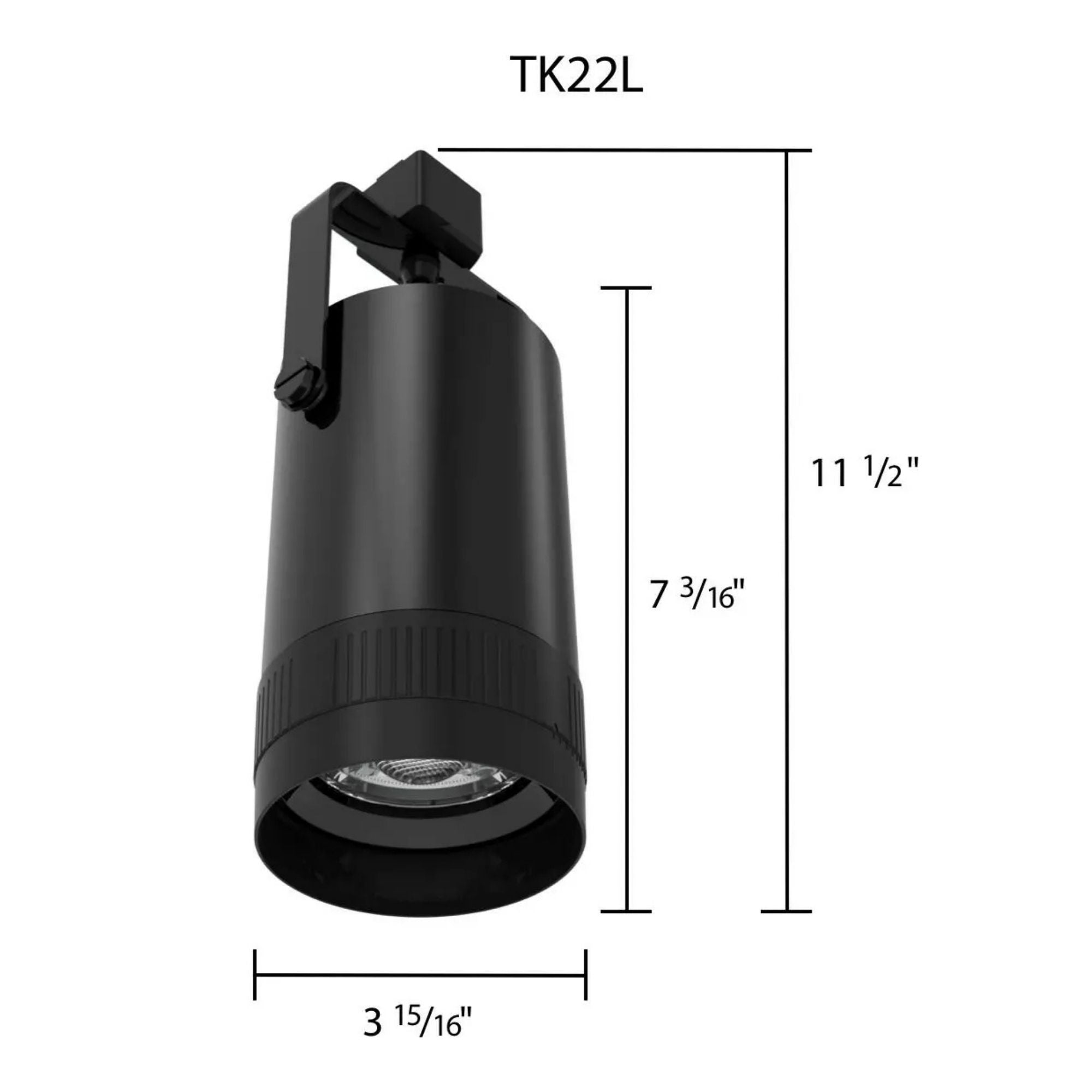 TRACK22 Large Track Head, 3100 Lumens, 5-CCT, Adjustable Optics 15° - 55°, Black