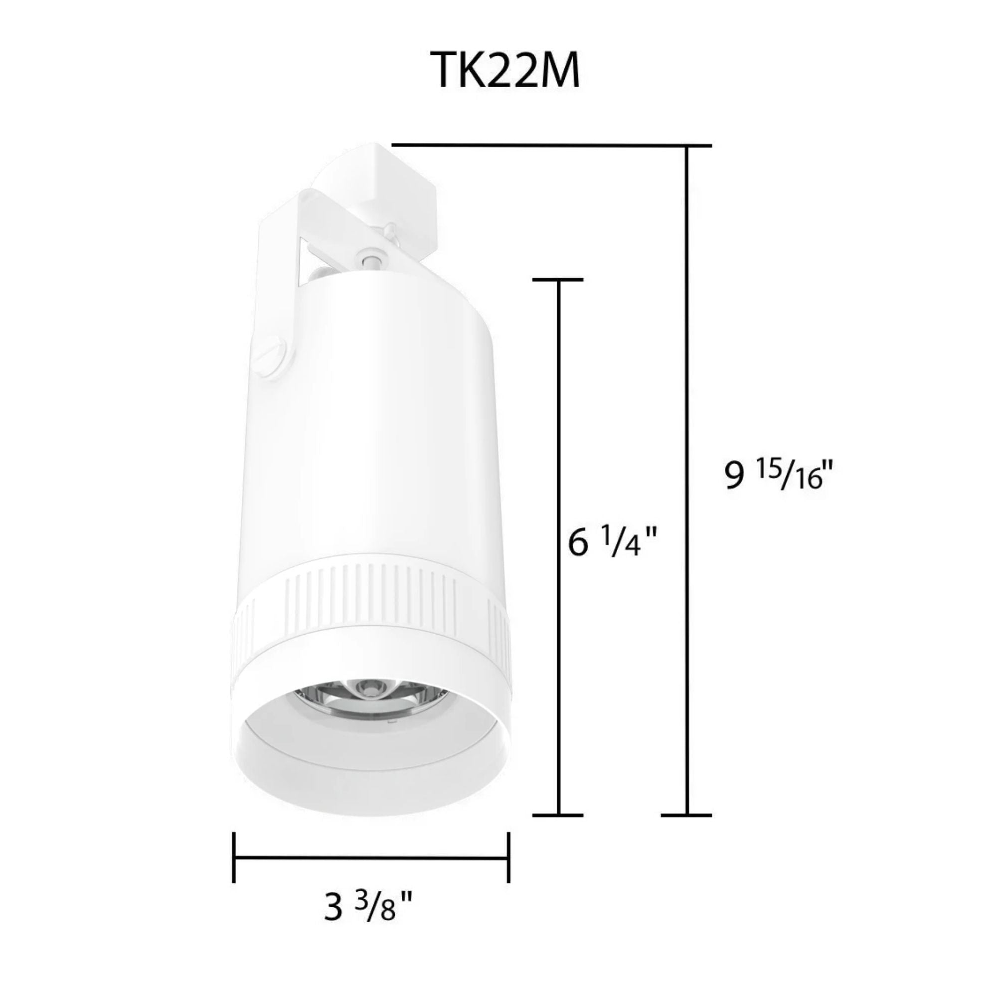 TRACK22 Medium Track Head, 2000 Lumens, 5-CCT, Adjustable Optics 15° - 55°, White