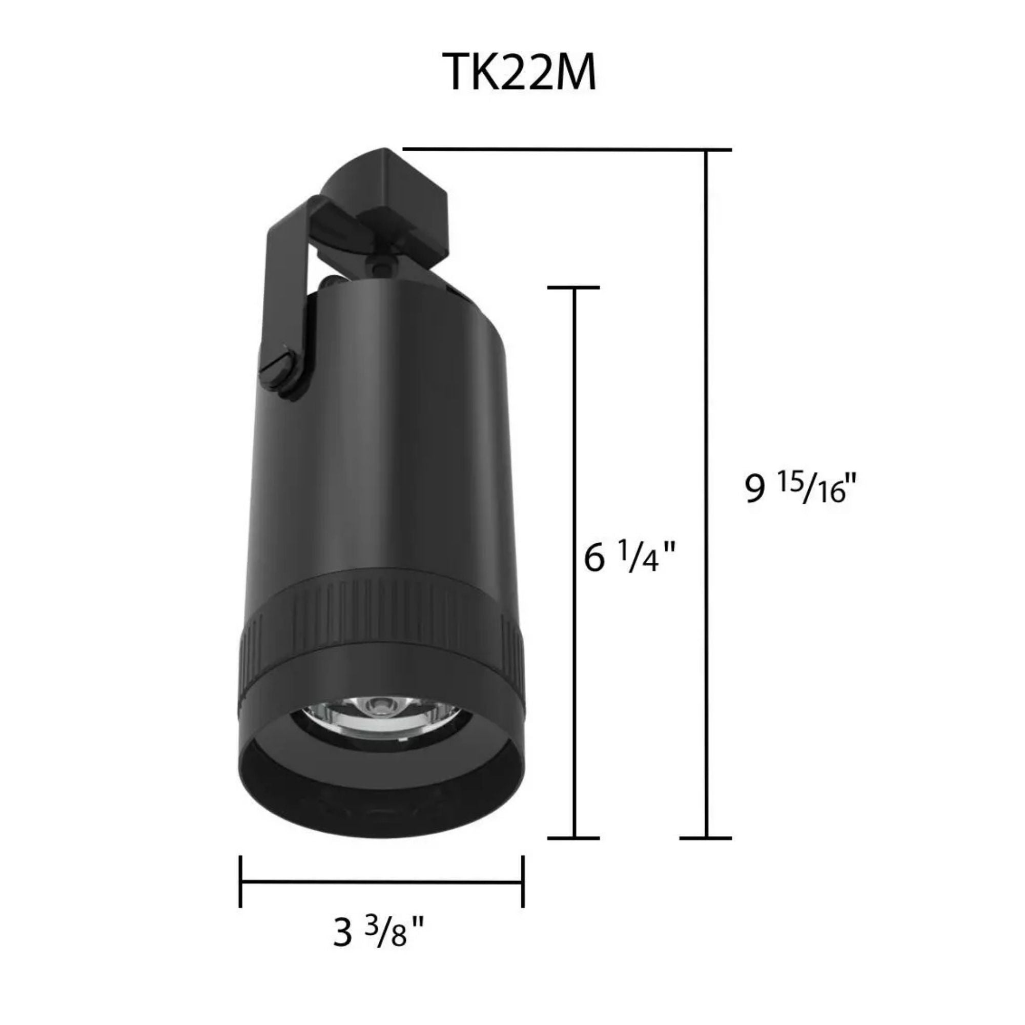 TRACK22 Medium Track Head, 2000 Lumens, 5-CCT, Adjustable Optics 15° - 55°, Black