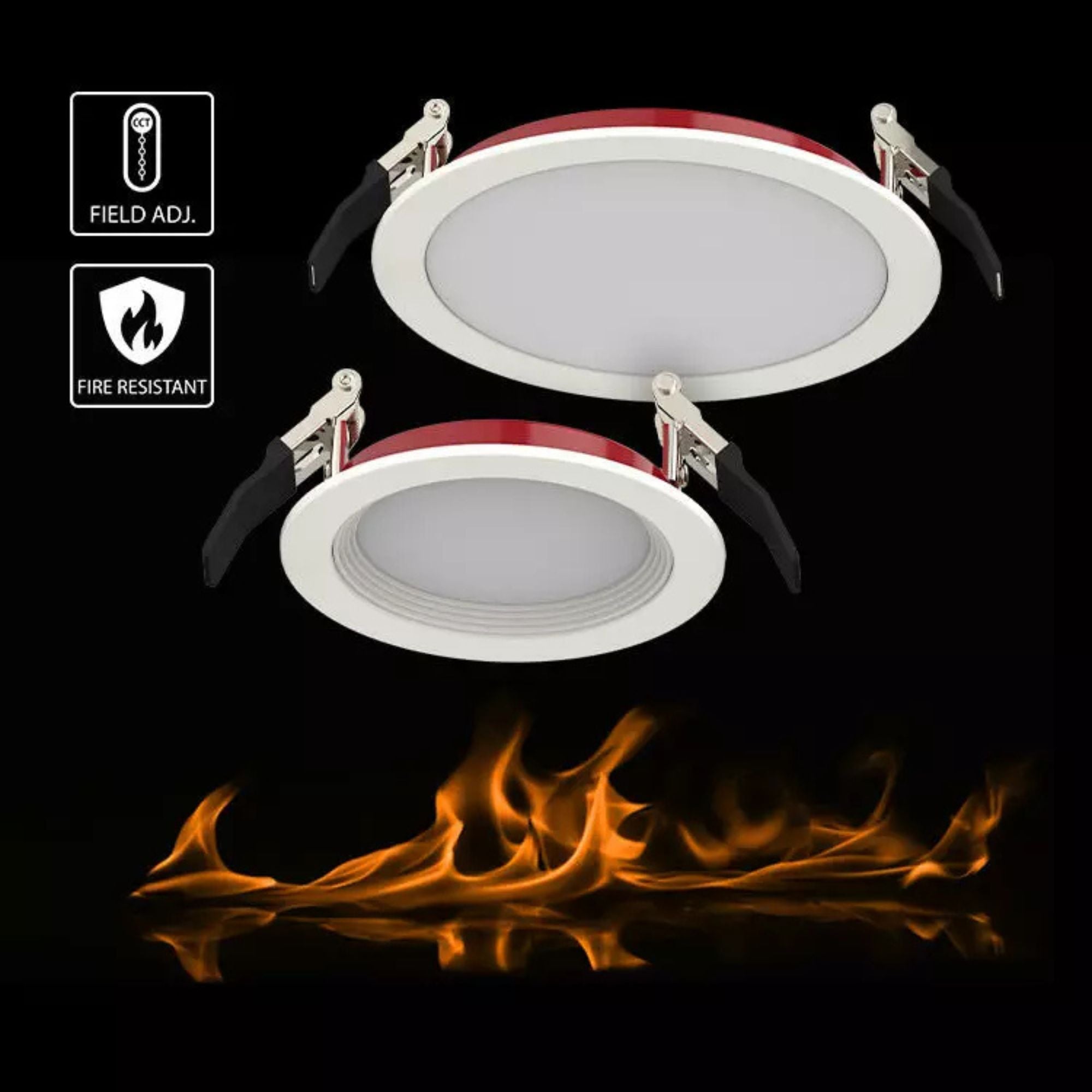 RAB Ultra Thin FWAFER6 6 in. Smooth Round Downlight 15W 1364 Lumens Selectable CCT Fire Rated