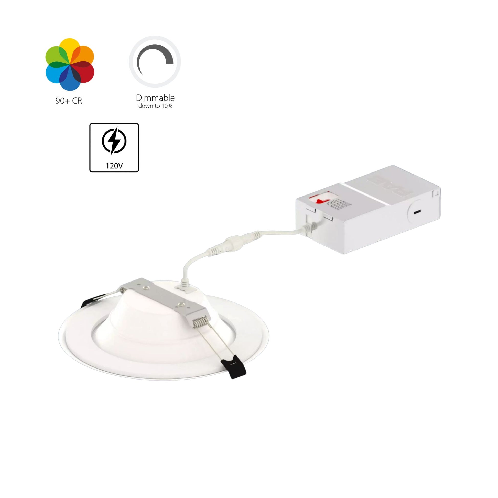 RAB Lighting - 6" Wafer Recessed LED Downlight, 1500 Lm, 5-CCT, Deep Regress Smooth Trim | Bees Lighting