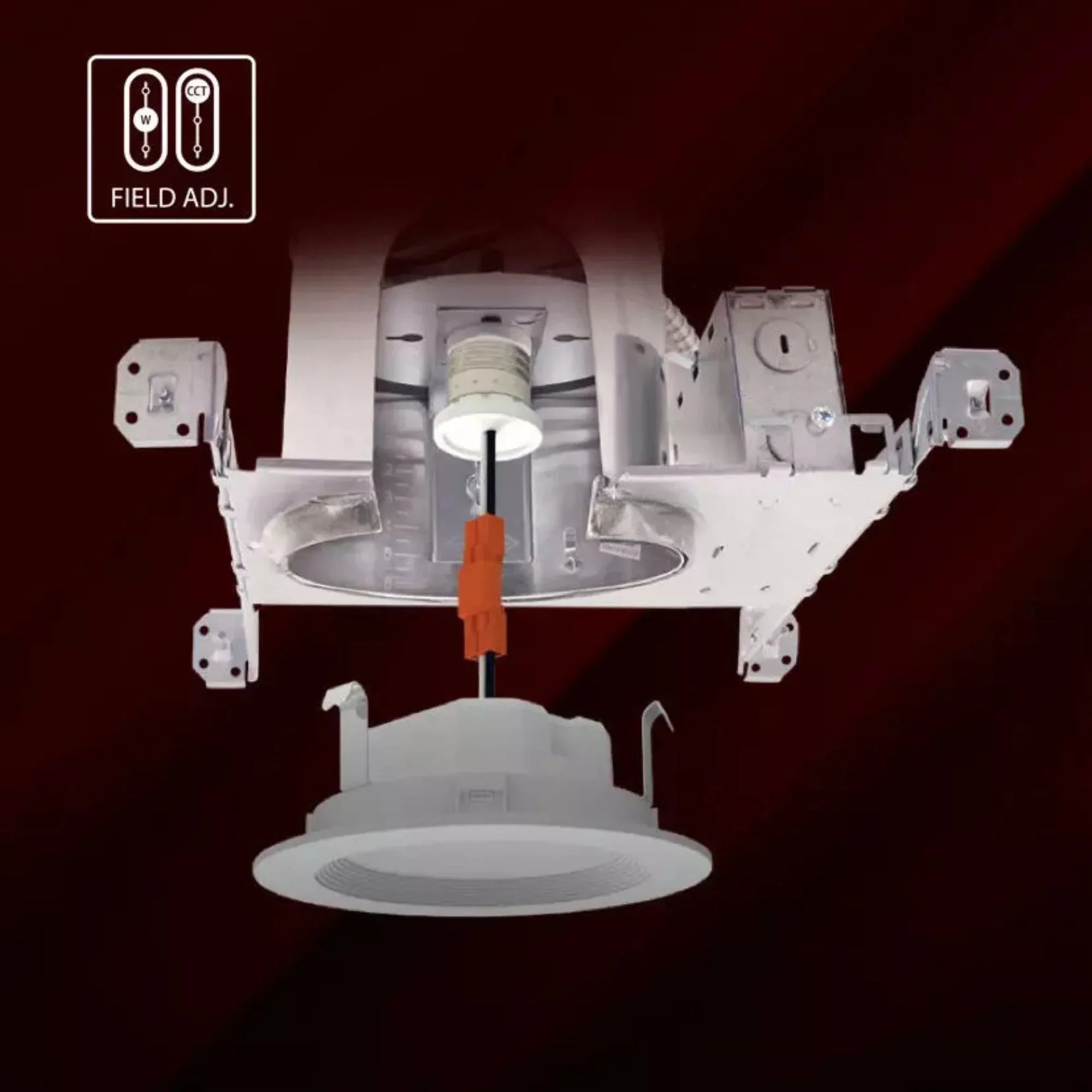 RAB Ultra Thin WFRETRO4 4 in. Smooth Wafer Retrofit Downlight 10W 835 Lumens Selectable CCT Wet Rated