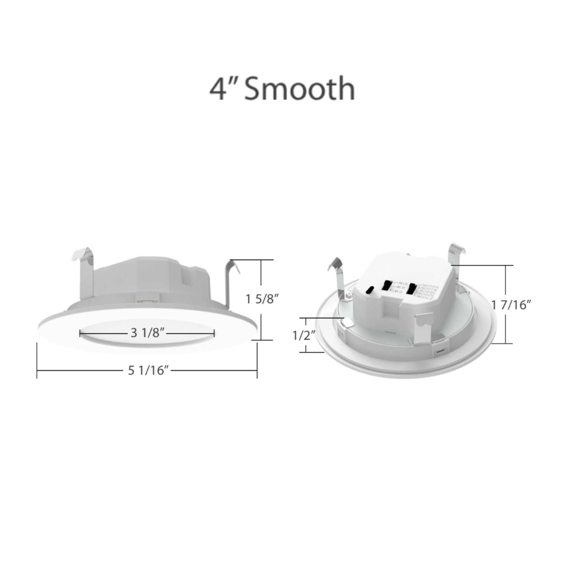 RAB Lighting - 4'' Wafer Retrofit LED Can Light, 835 Lm, 5-CCT, White Smooth Trim | Bees Lighting