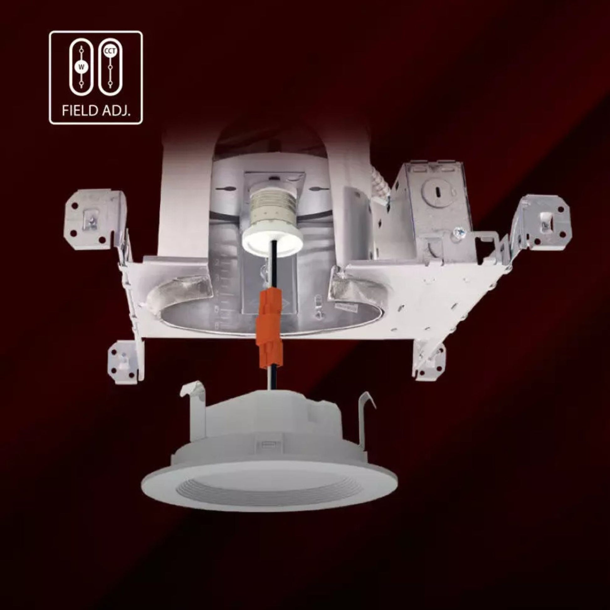 RAB Lighting - 5/6'' Wafer Retrofit LED Can Light, 1300 Lm, 5-CCT, White Smooth Trim | Bees Lighting