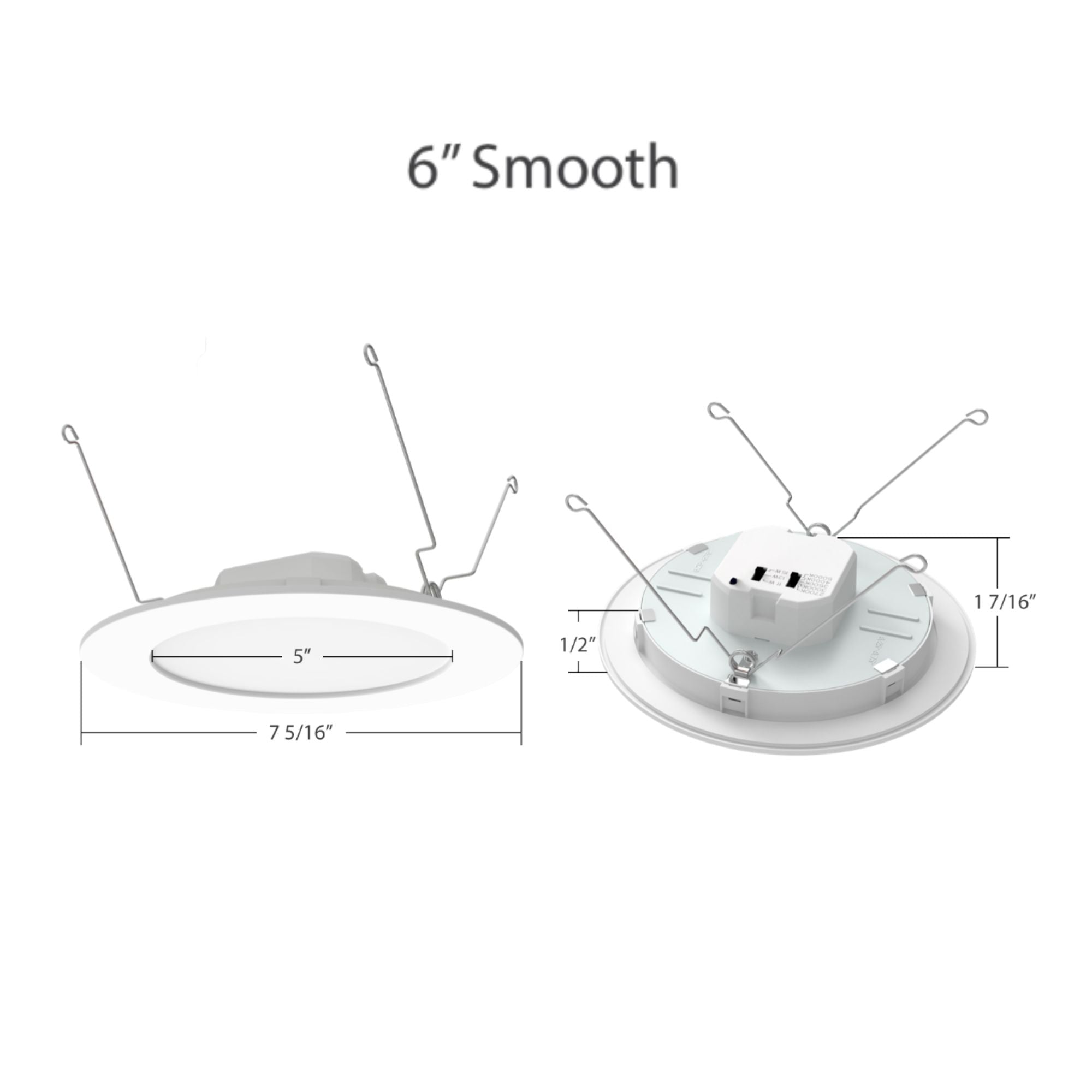 RAB Lighting - 5/6'' Wafer Retrofit LED Can Light, 1300 Lm, 5-CCT, White Smooth Trim | Bees Lighting