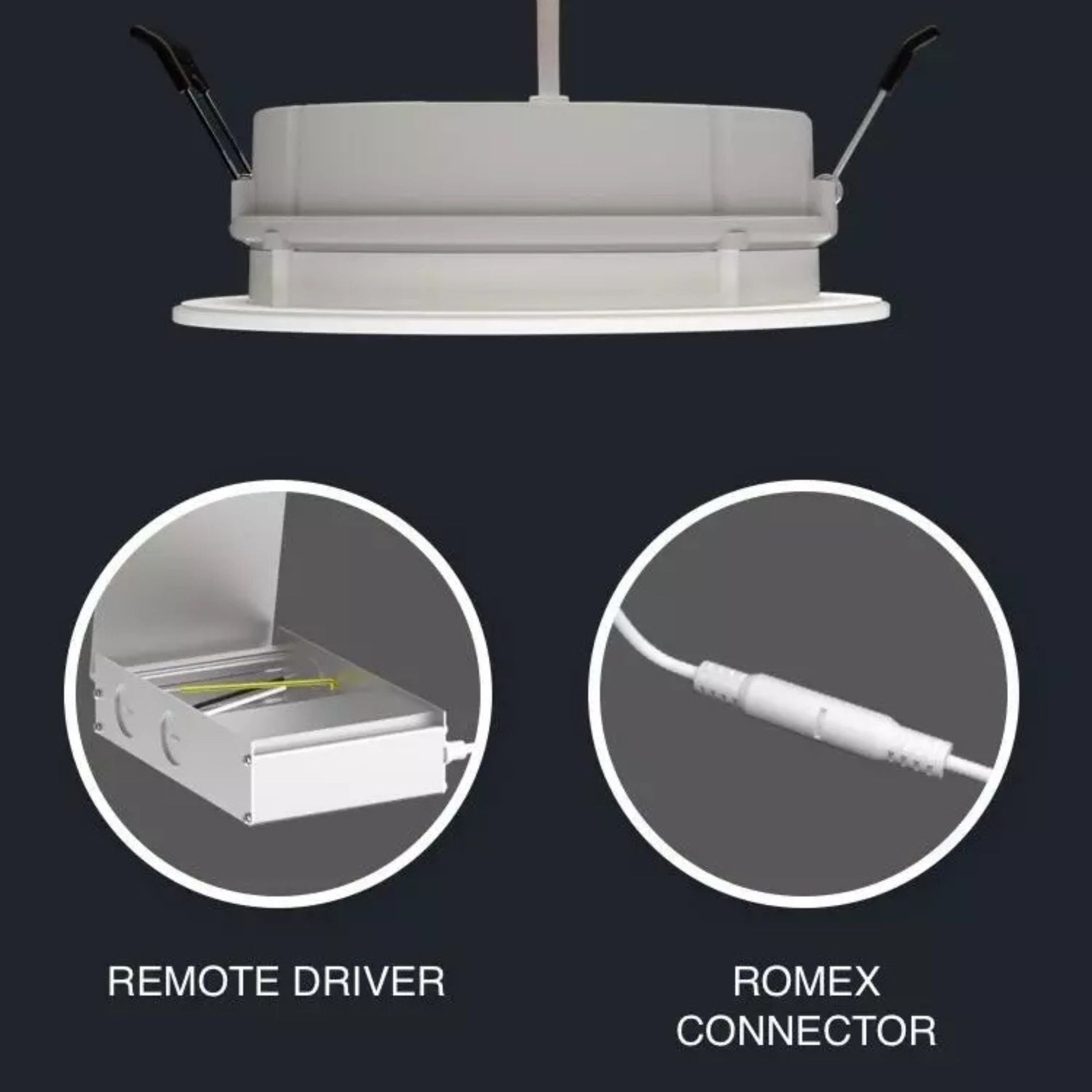 RAB Lighting - 4" Back-Lit Wafer Gimbal Downlight, 700 Lumens, 5-CCT, White Trim | Bees Lighting