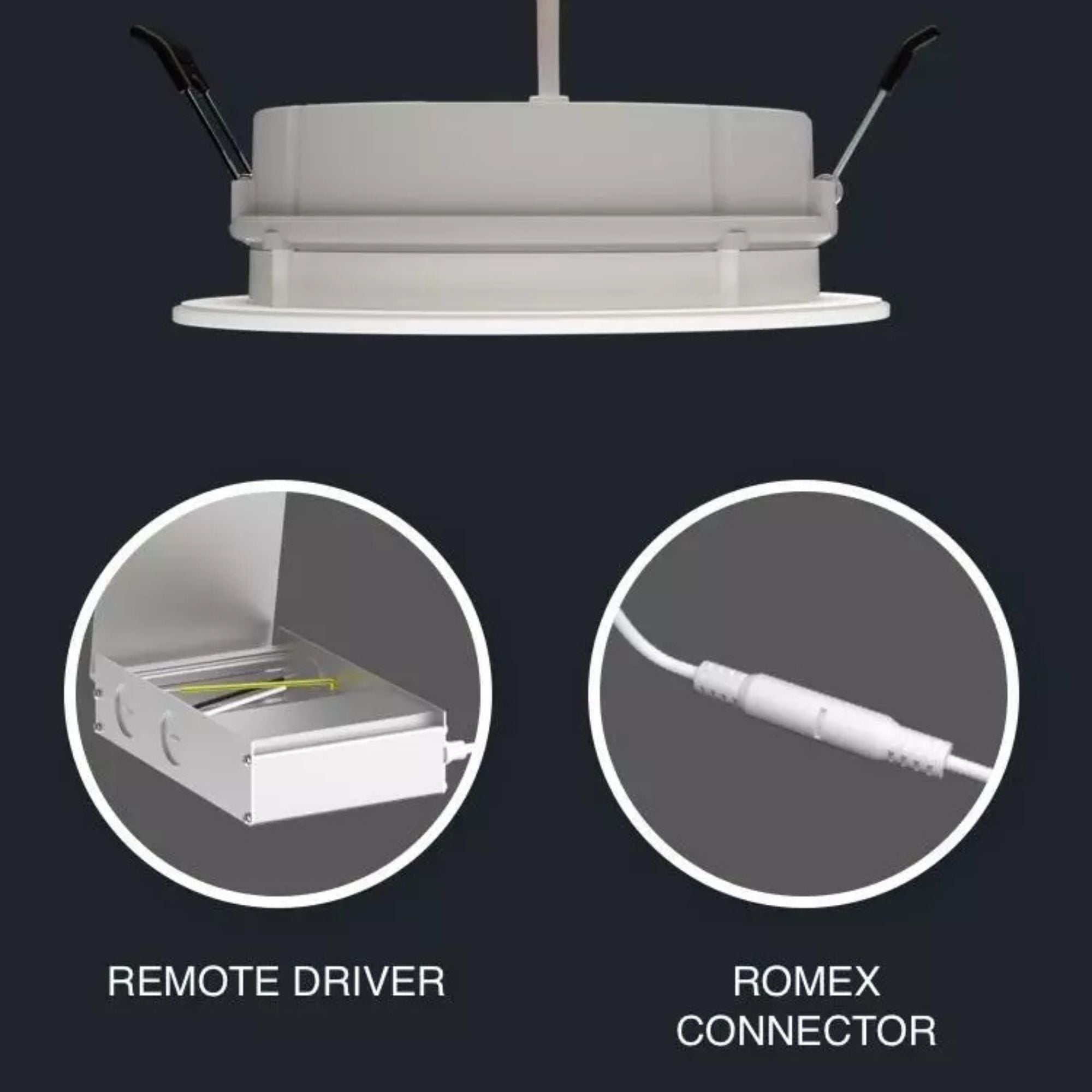 RAB Lighting - 4" Back-Lit Wafer Gimbal Downlight, 700 Lumens, 5-CCT, White Trim | Bees Lighting
