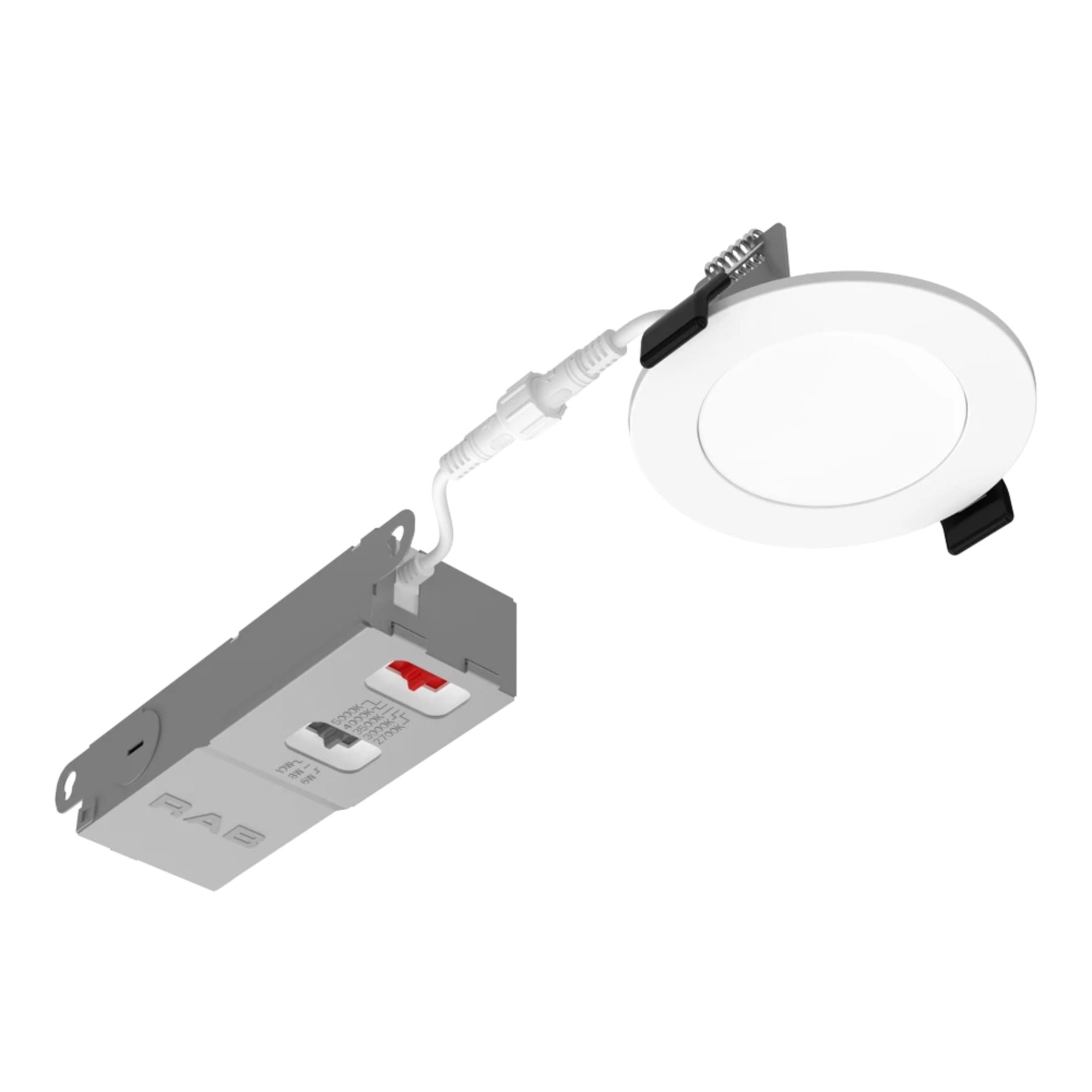 2" Edge-Lit Wafer LED Downlight, 10W, 900Lm, 5-CCT, 120V, Smooth Trim