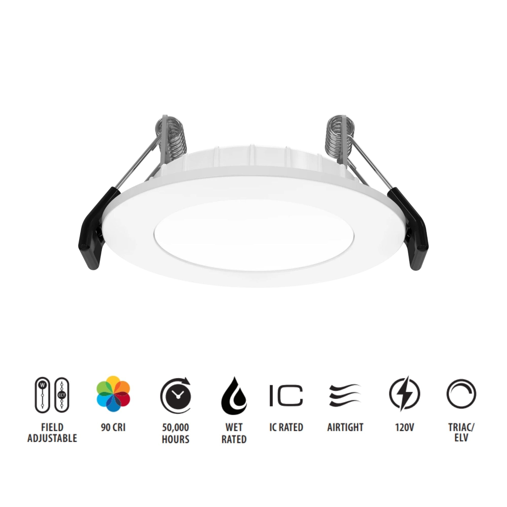 Edge-Lit 2" Wafer LED Downlight - 900 Lumens, 3-Wattage, 5-CCT