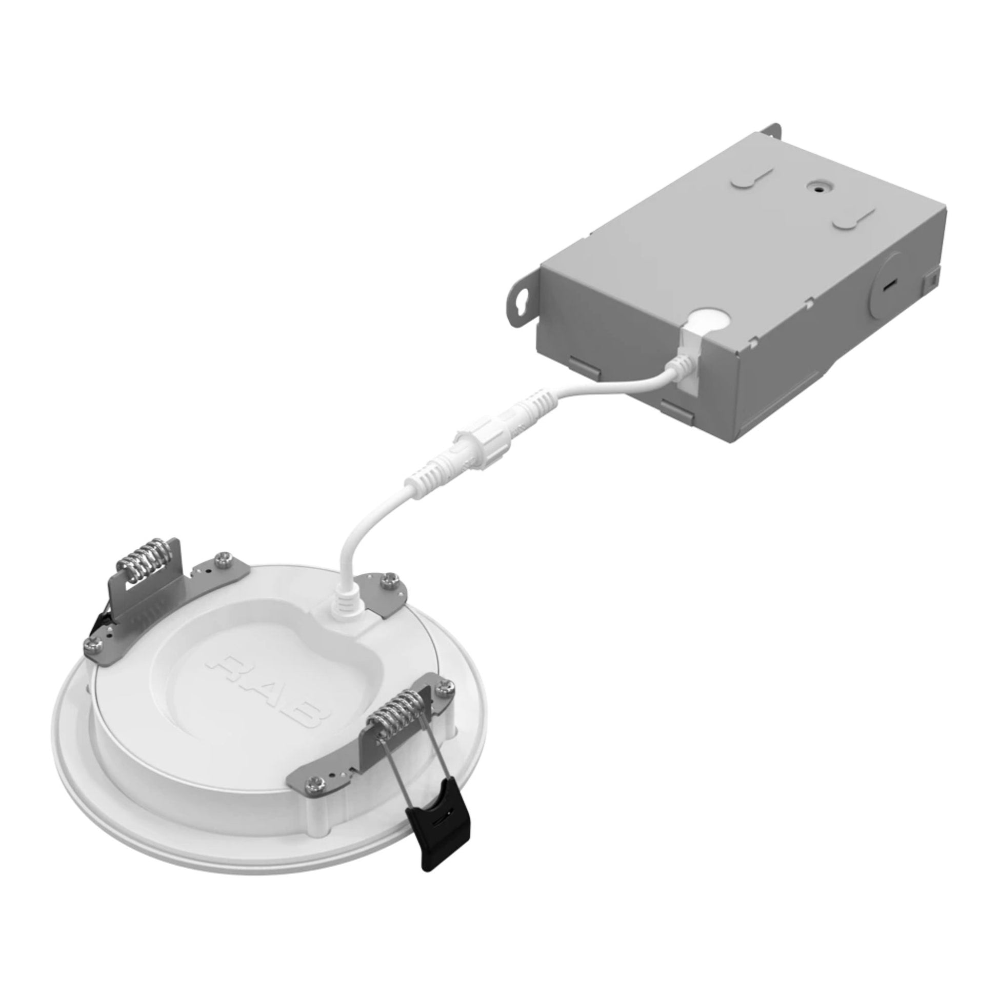 RAB Lighting - 4" Edge-Lit Wafer LED Downlight, 12W, 1100Lm, 5-CCT, 120-277V, Baffle Trim | Bees Lighting