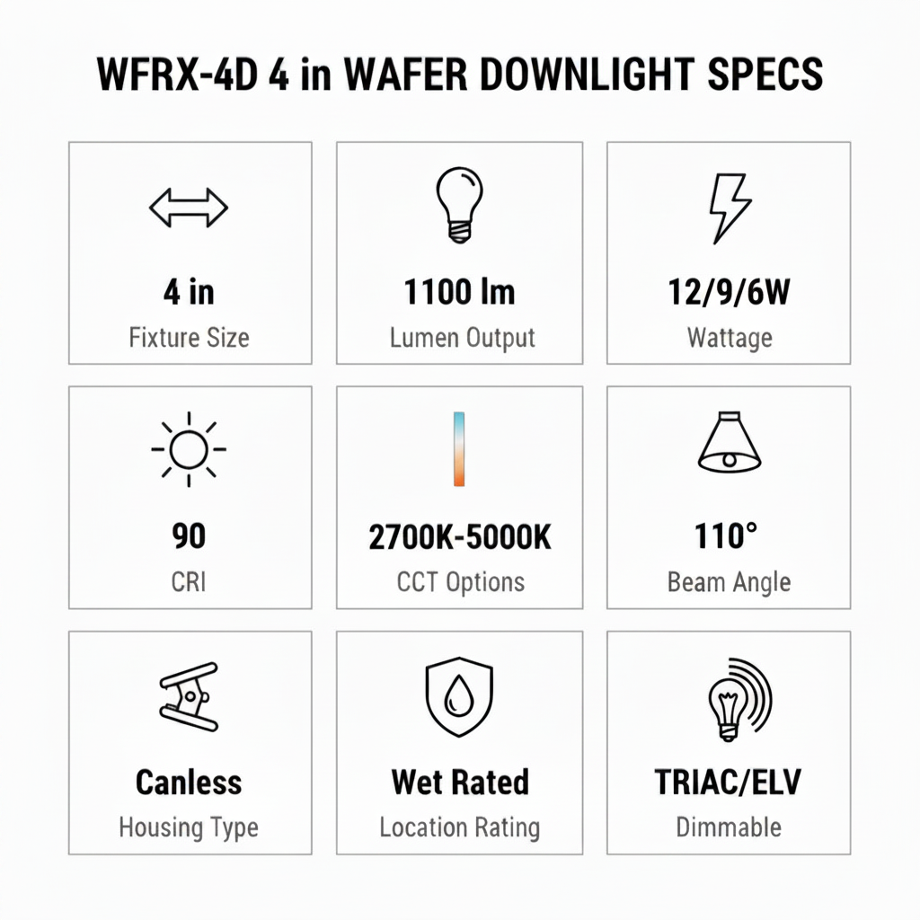 RAB WFRX-4D 4 in White – Spec Infographic