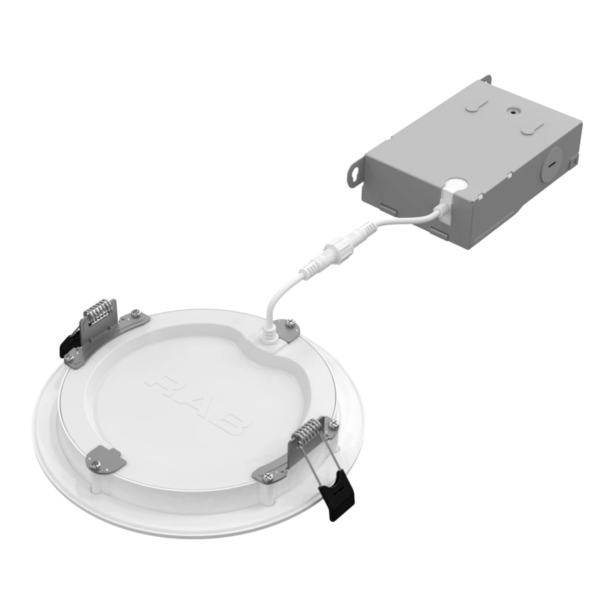 RAB Lighting - 6" Edge-Lit Wafer LED Downlight, 15W, 1500Lm, 5-CCT, 120-277V, Baffle Trim | Bees Lighting