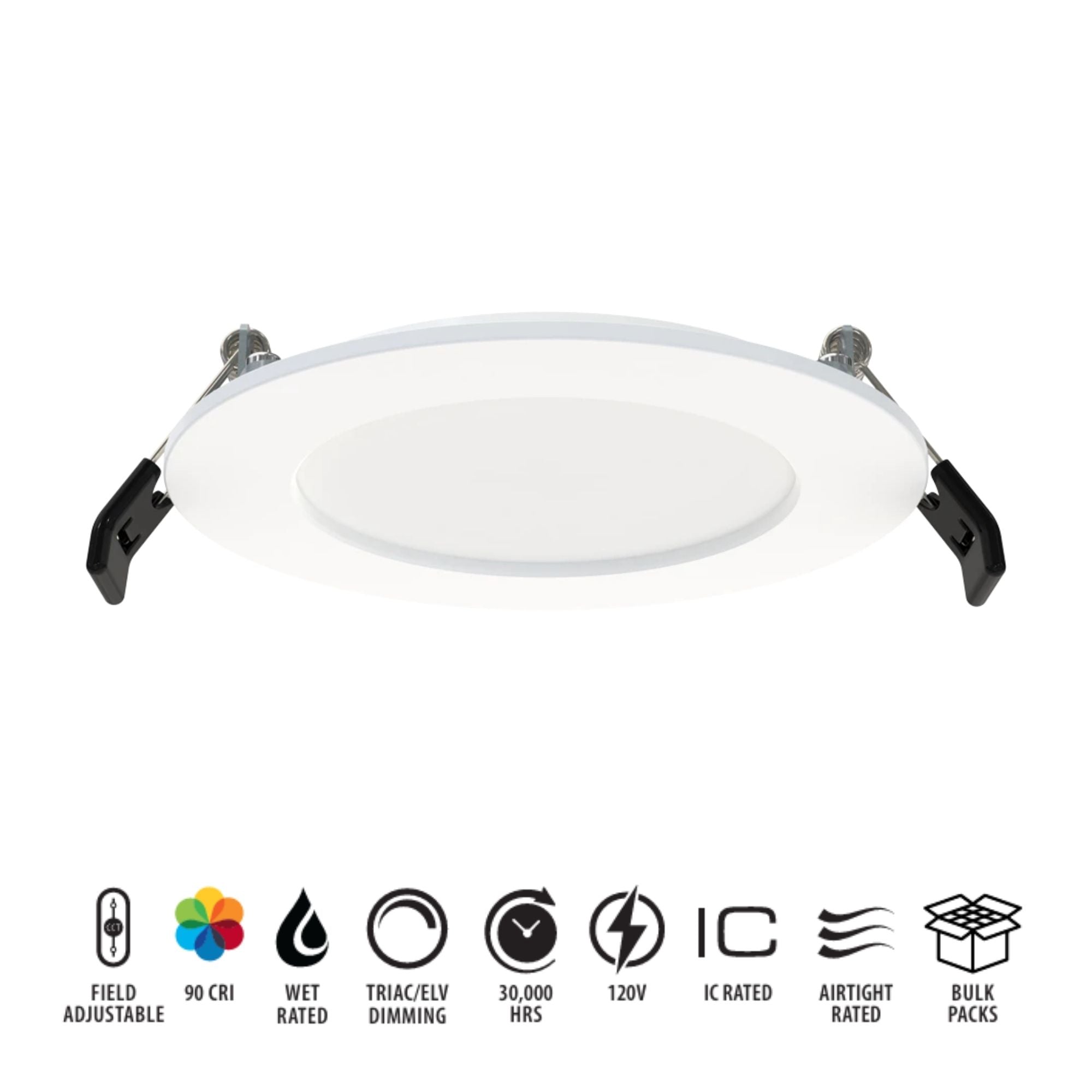 RAB WFR34-4/BP 4 in. Smooth Round Downlight 9W Selectable CCT 12-Pack