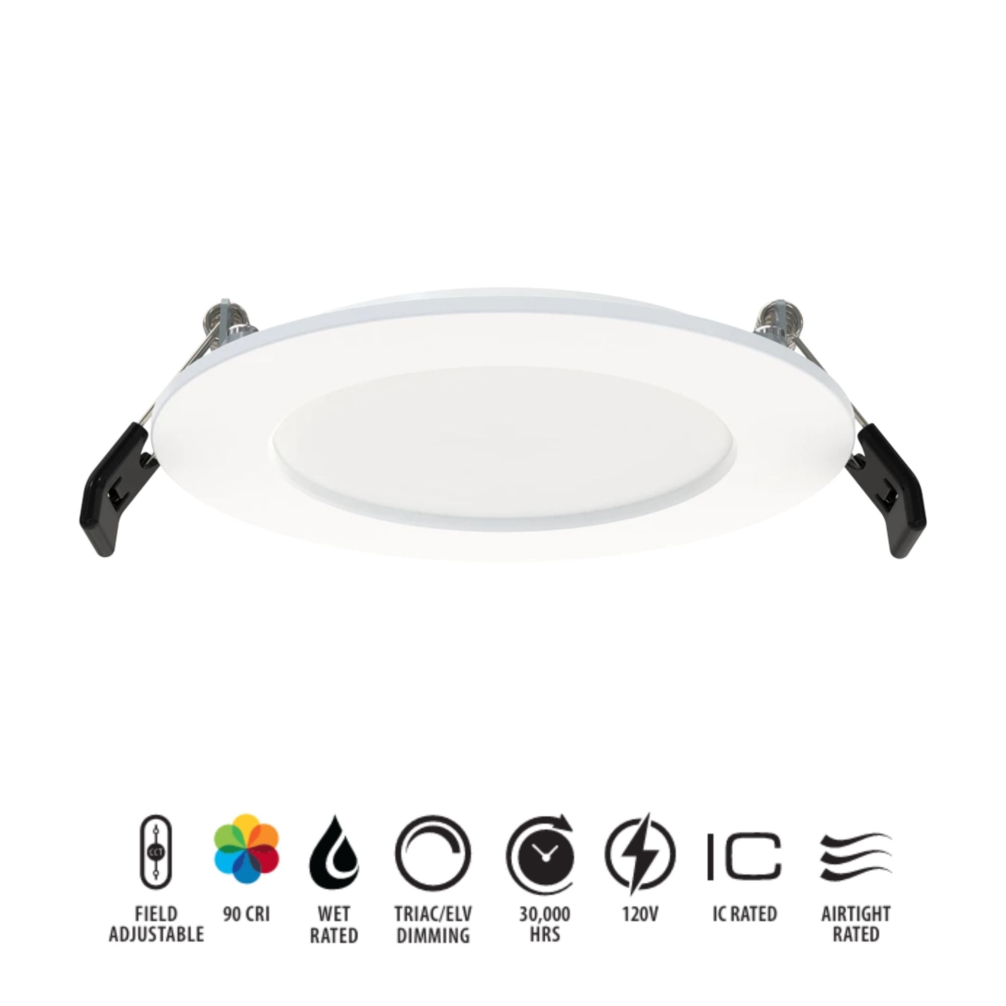 RAB WFR34-4 4 in. Smooth Round Downlight 9W Selectable CCT Wet Rated