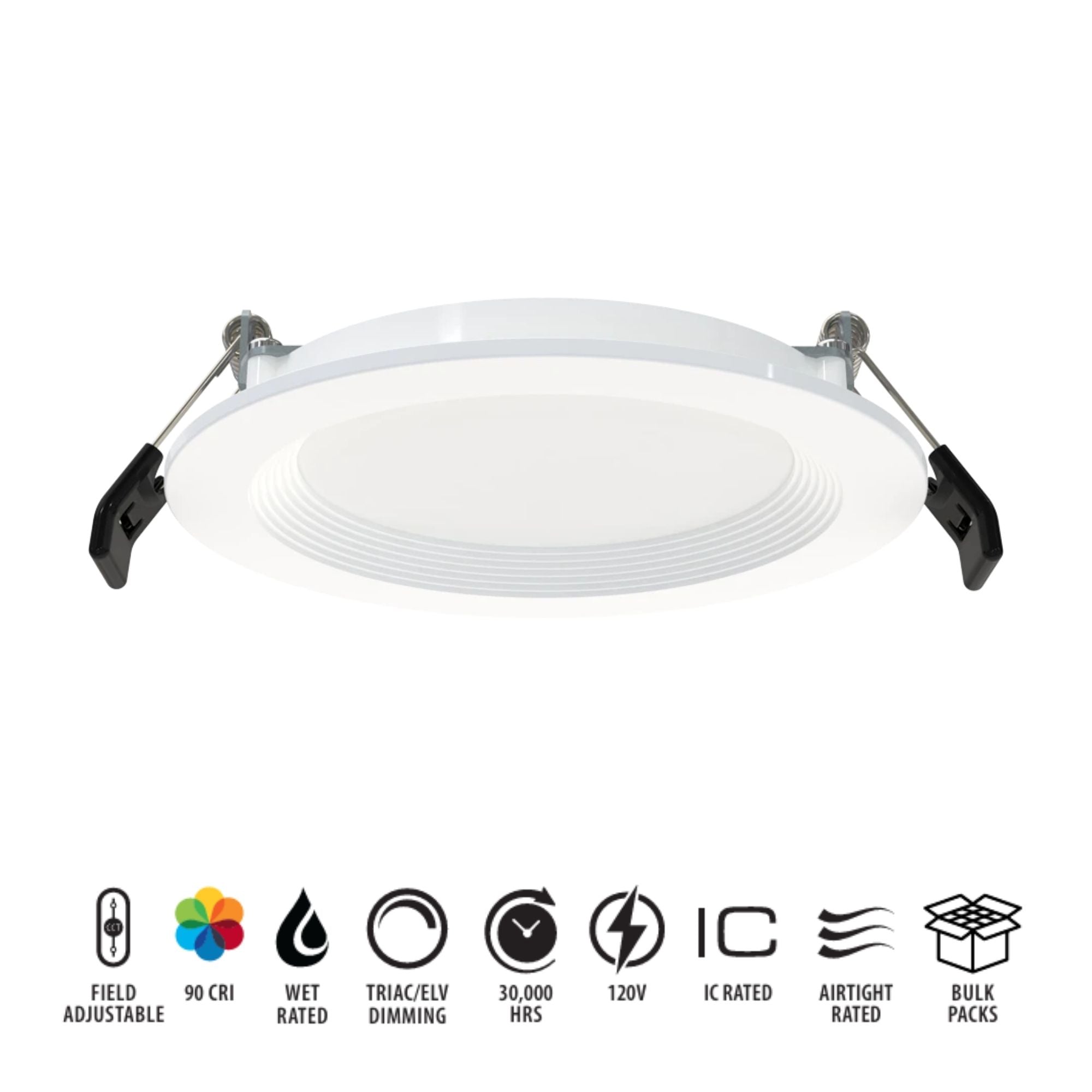 RAB WFR34-4B/BP 4 in. Baffle Round Downlight 9W Selectable CCT 12-Pack