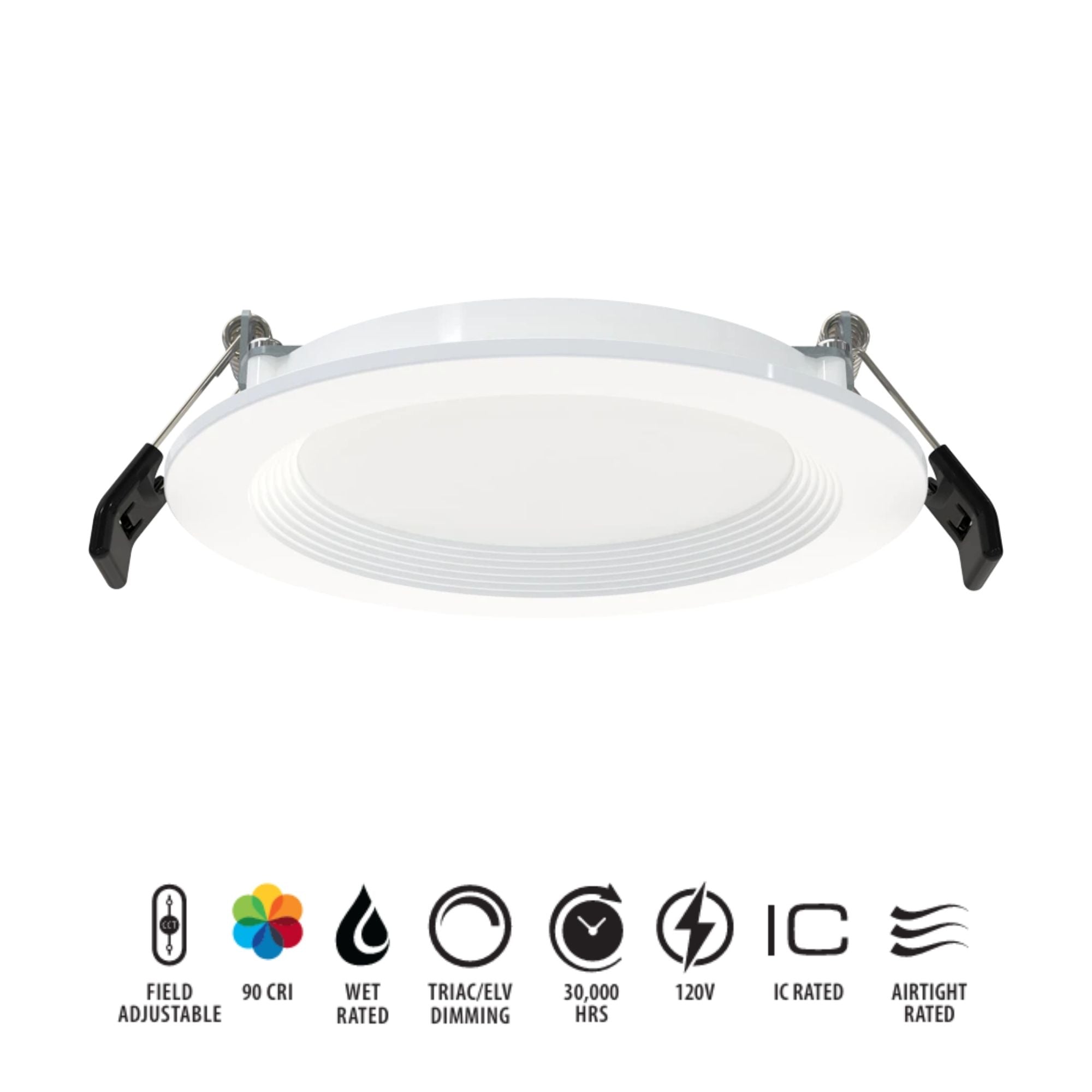 RAB WFR34-4B 4 in. Baffle Round Downlight 9W Selectable CCT Wet Rated
