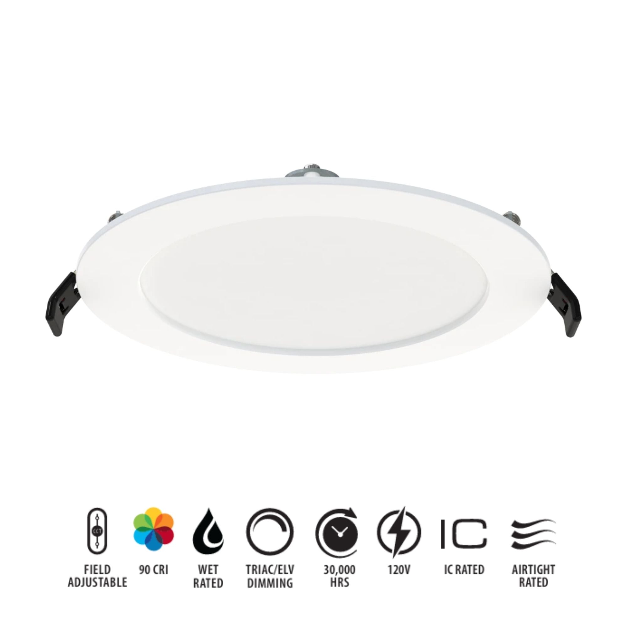 RAB WFR34-6 6 in. Smooth Round Downlight 13W Selectable CCT Wet Rated