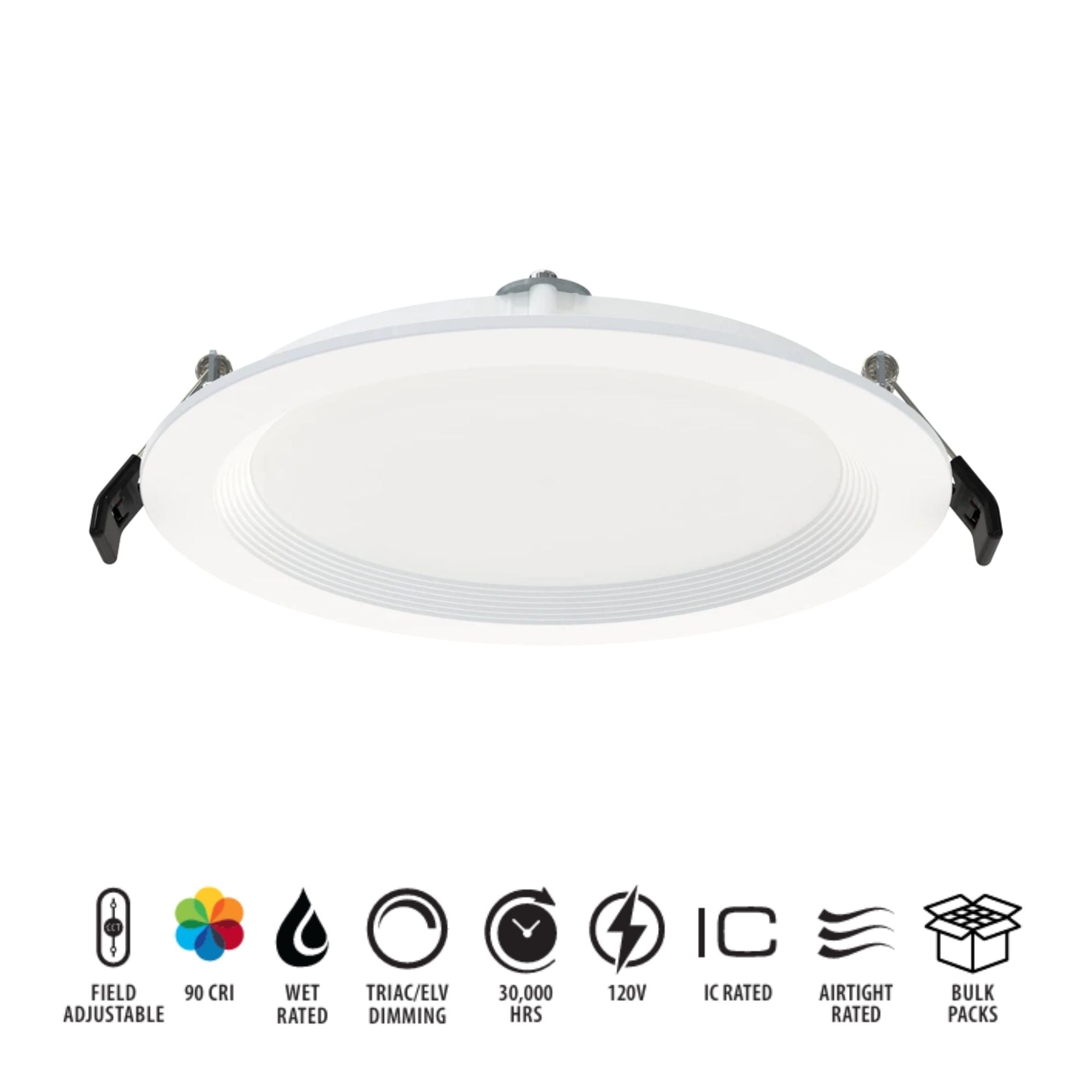 RAB WFR34-6B/BP 6 in. Baffle Round Downlight 13W Selectable CCT 12-Pack