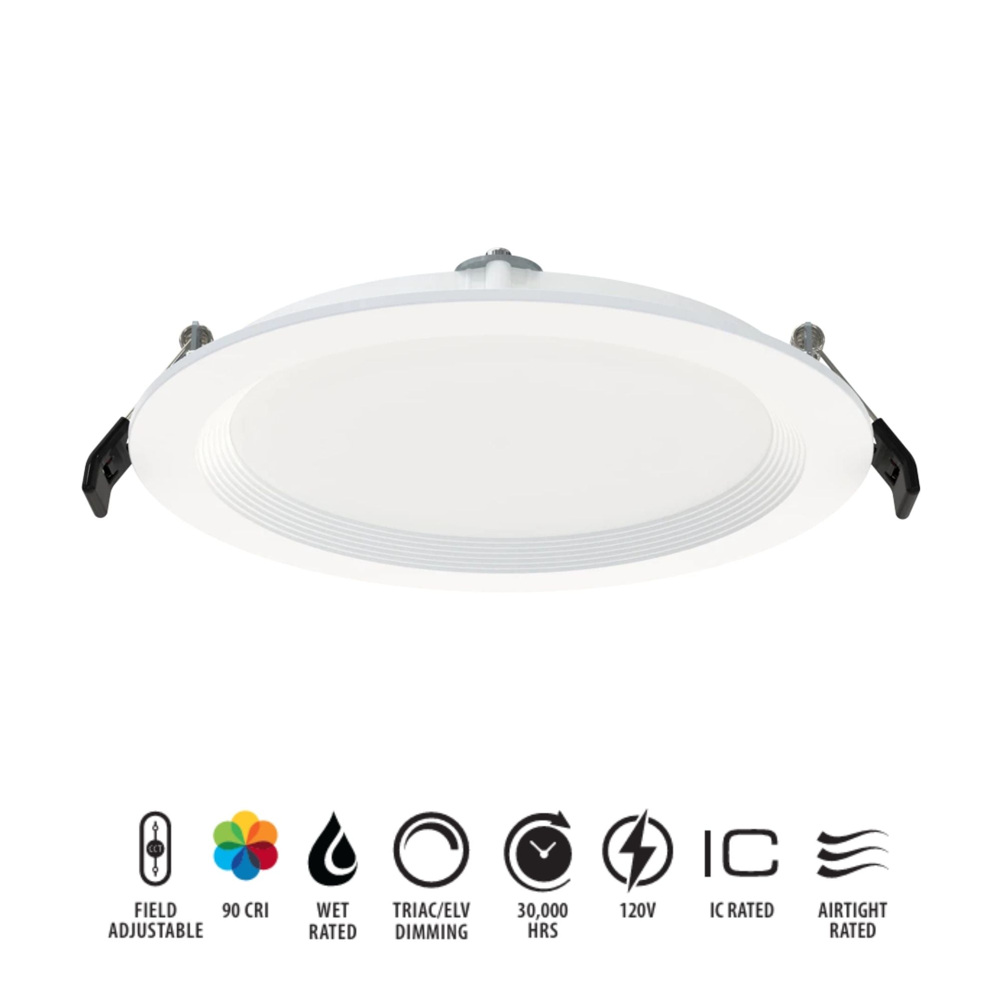 RAB WFR34-6B 6 in. Baffle Round Downlight 13W Selectable CCT Wet Rated