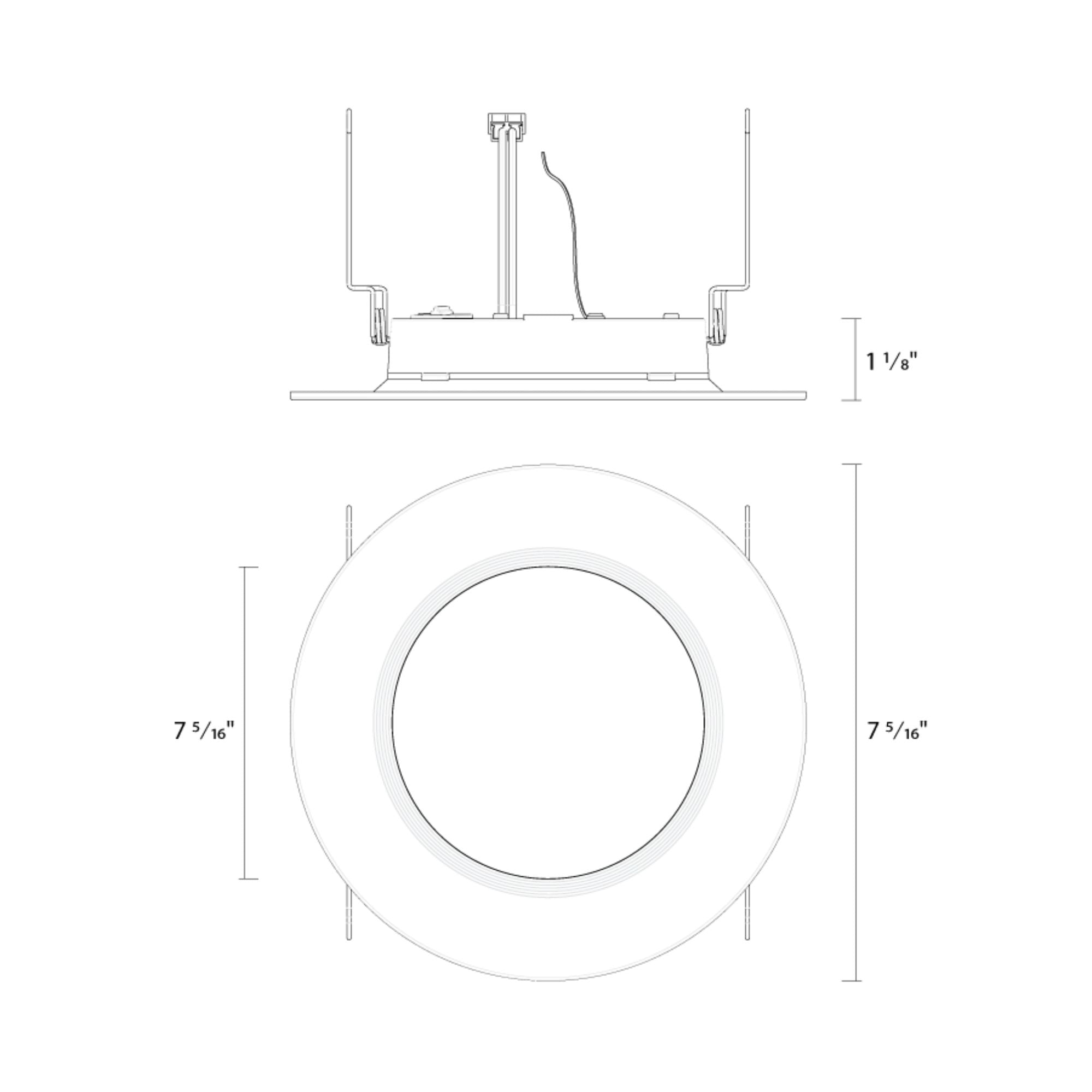 RAB WFRETRO34-6B-B 6 in. Baffle Retrofit Wafer Downlight 11W 1100 Lumens Selectable CCT