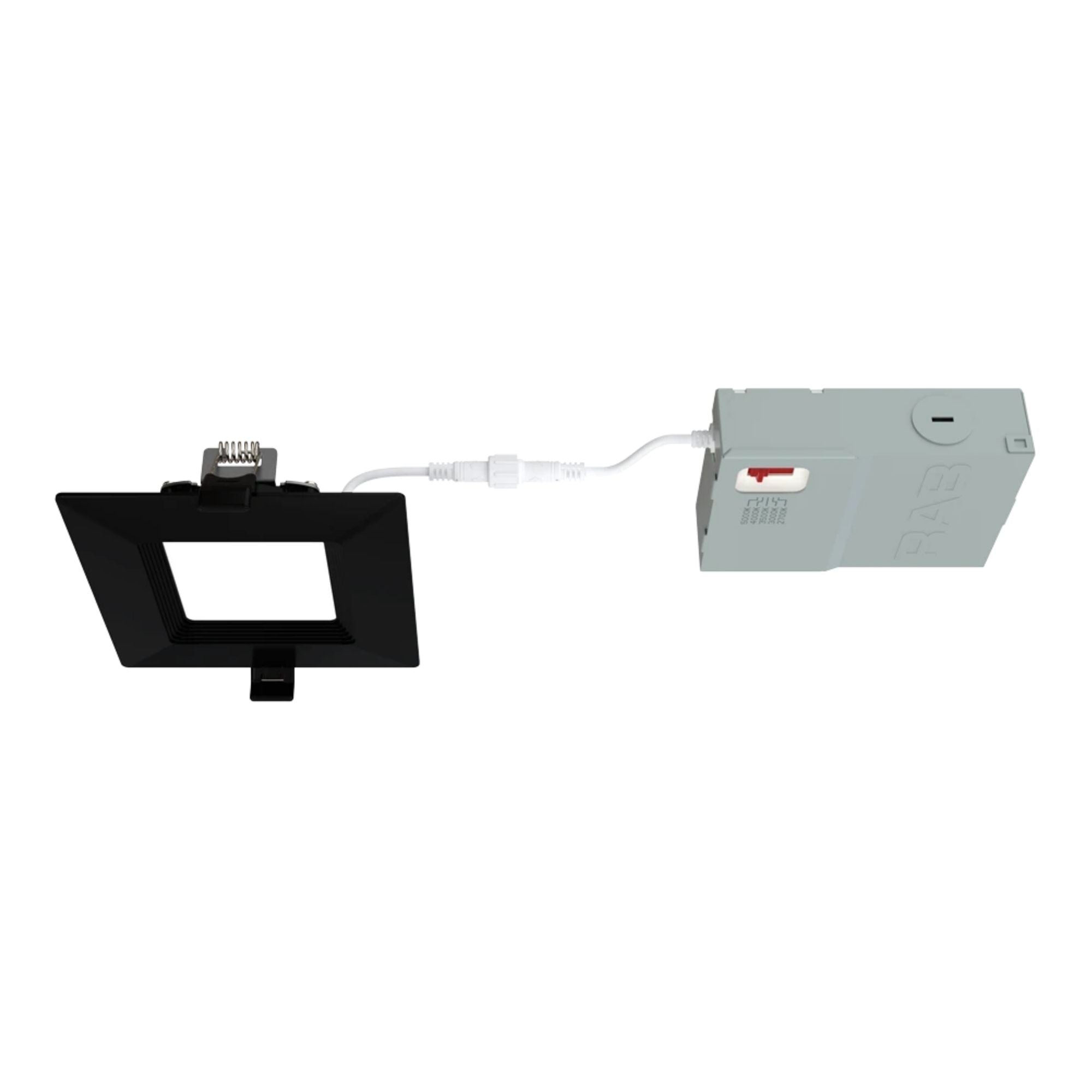 RAB WFRL4S99FA120BB 4 in. Square Baffle Downlight 9W 750 Lumens Selectable CCT, Black