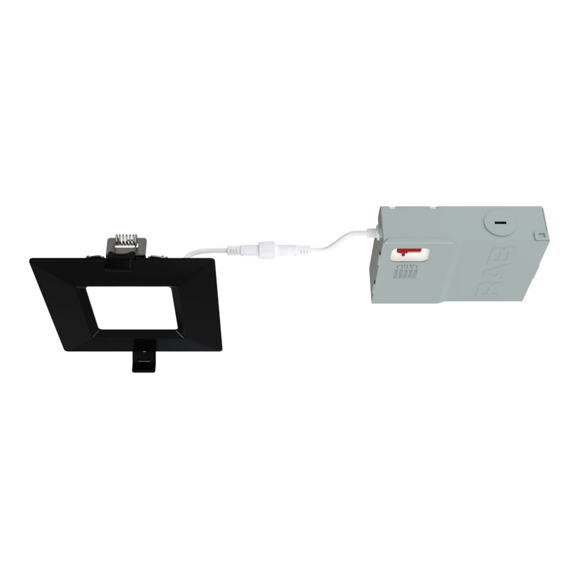 RAB WFRL4S99FA120BS 4 in. Ultra Thin Square Smooth Downlight 9W 750 Lumens Selectable CCT, Black