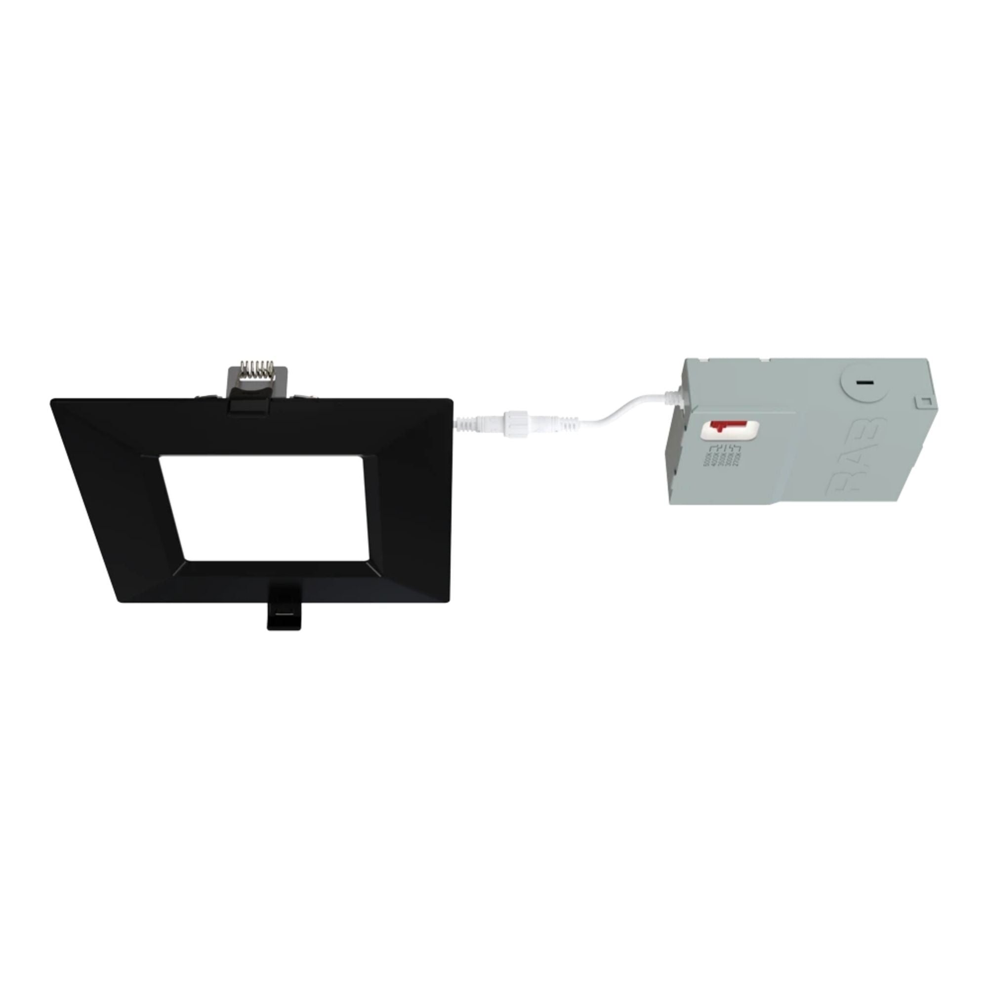 RAB WFRL6S139FA120BS 6 in. Ultra Thin Square Smooth Downlight 13W 1100 Lumens Selectable CCT, Black