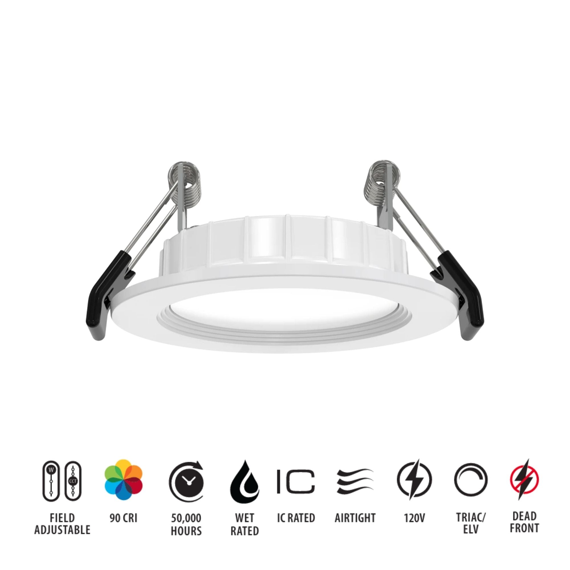 RAB WFRX-2B 2 in. Round Baffle Canless Downlight 10W 900 Lumens Selectable CCT Wet Rated
