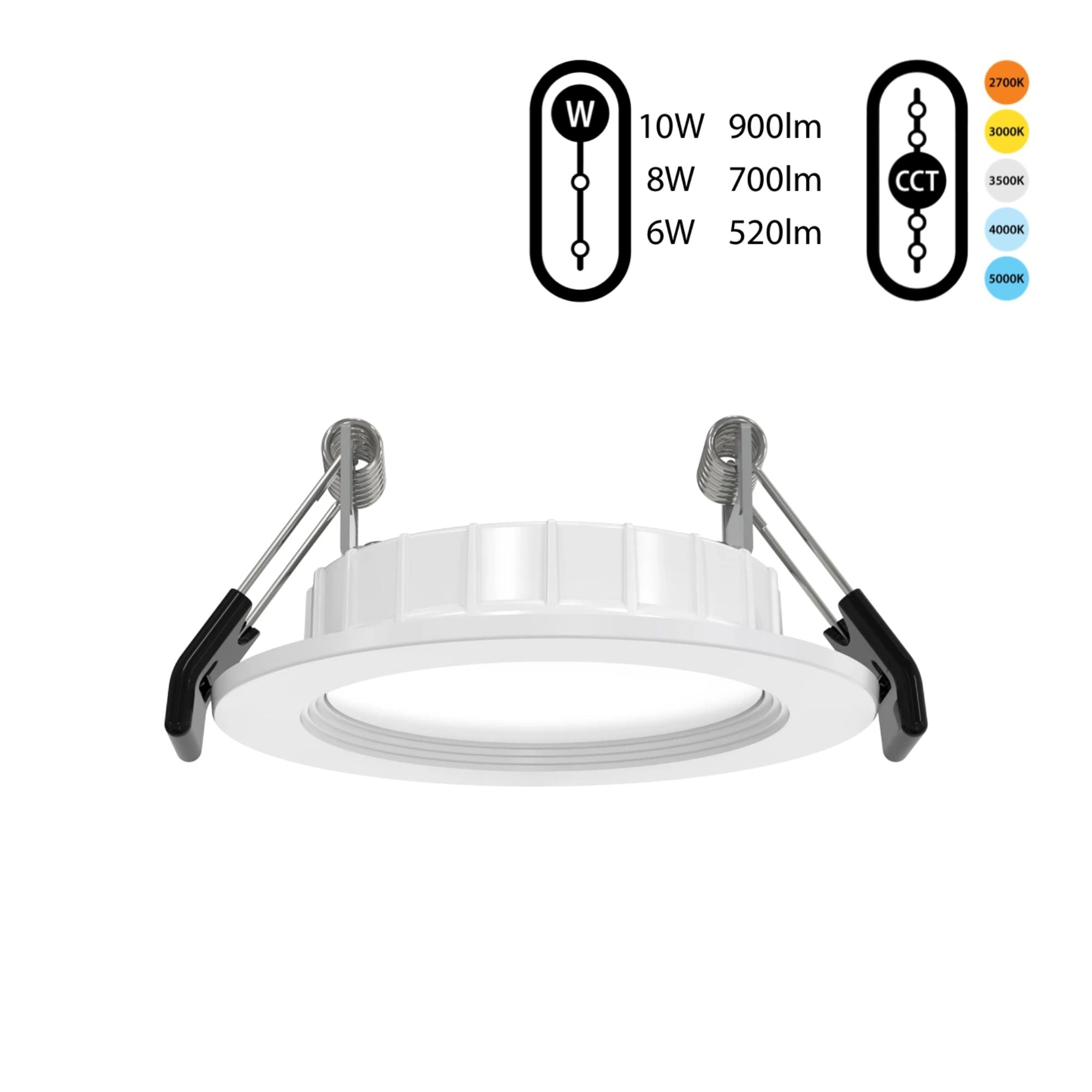 RAB WFRX-2B 2 in. Round Baffle Canless Downlight 10W 900 Lumens Selectable CCT Wet Rated