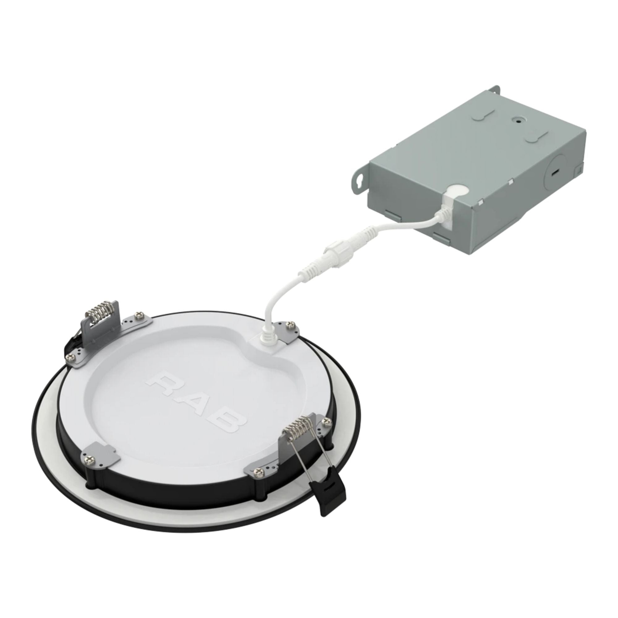 RAB WFRX-6BD-K 6 in. Round Baffle Downlight 15W 1350 Lumens Selectable CCT, Black