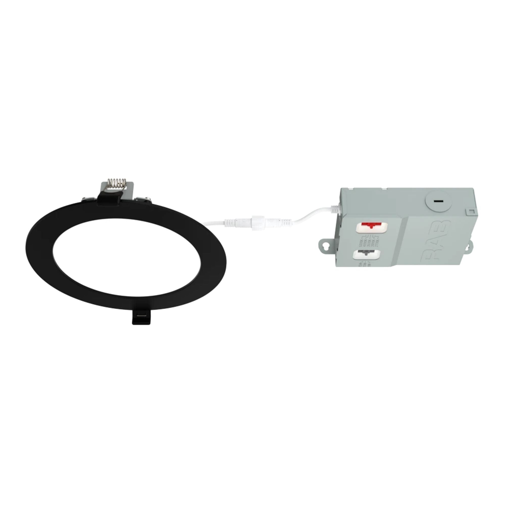 RAB WFRX-6D-K 6 in. Ultra Thin Smooth Downlight 15W 1350 Lumens Selectable CCT, Black