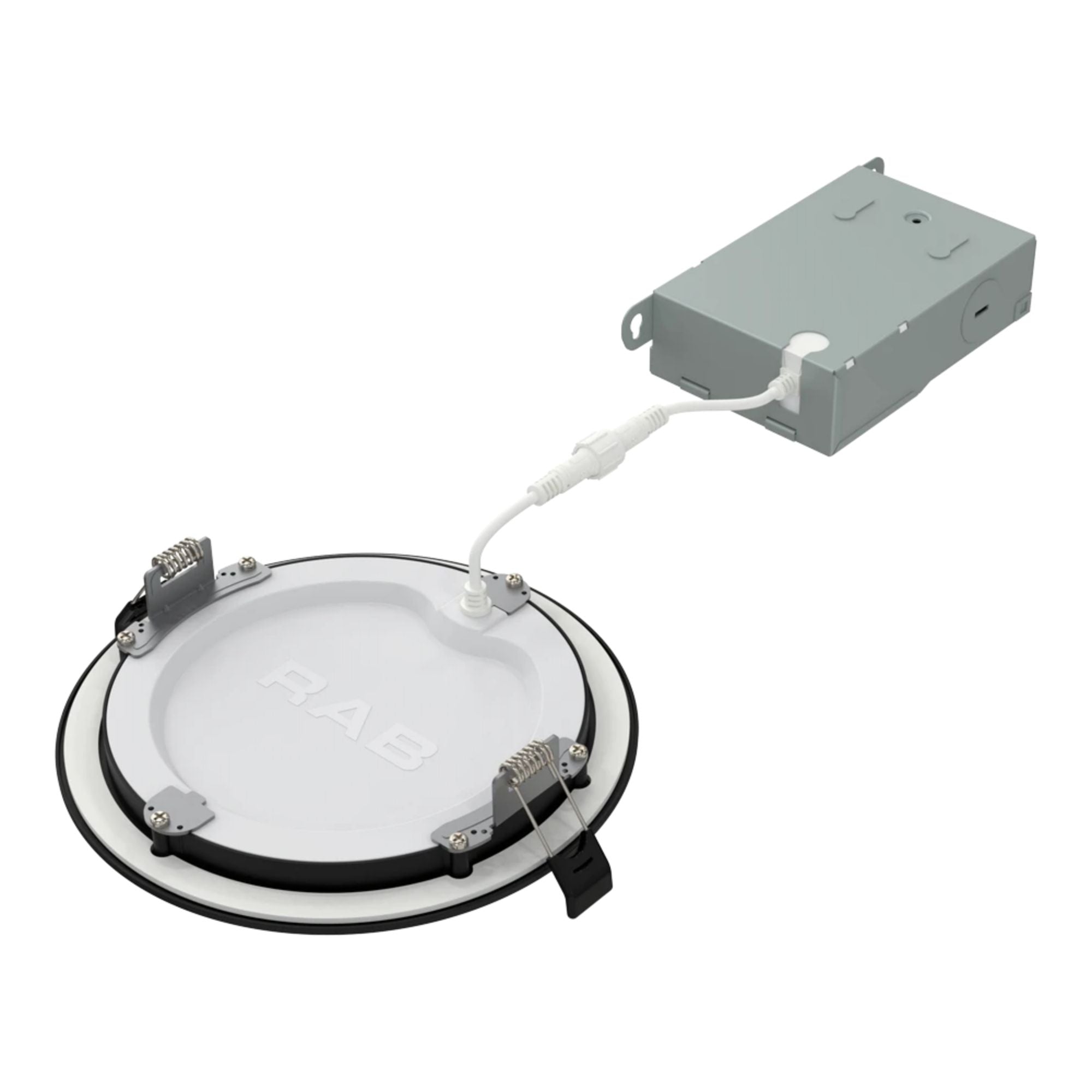 RAB WFRX-6D-K 6 in. Ultra Thin Smooth Downlight 15W 1350 Lumens Selectable CCT, Black
