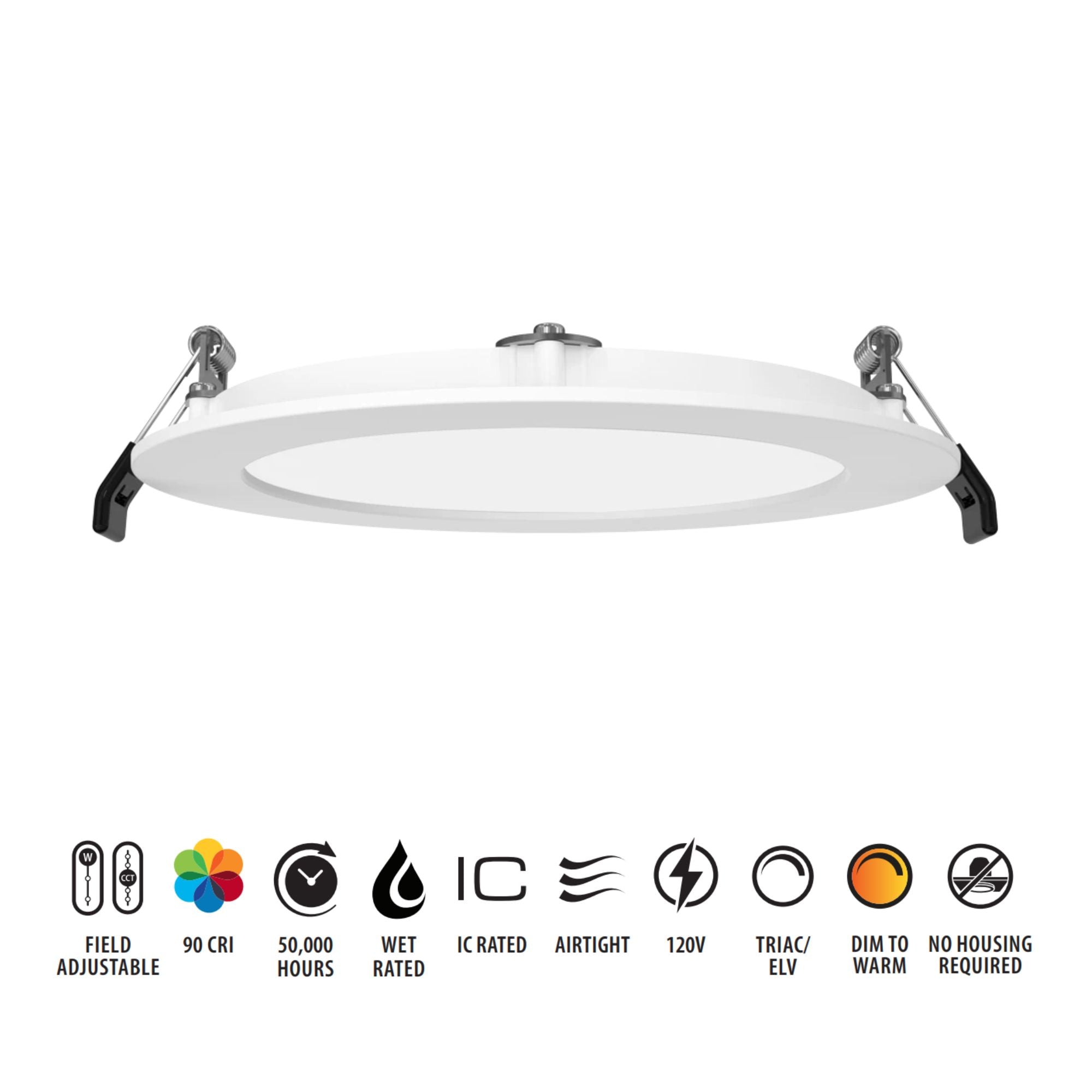 WFRX 6" Dim-to-Warm LED Wafer w/Nightlight - 1200 Lumens, 3-Wattage, 5-CCT, Smooth