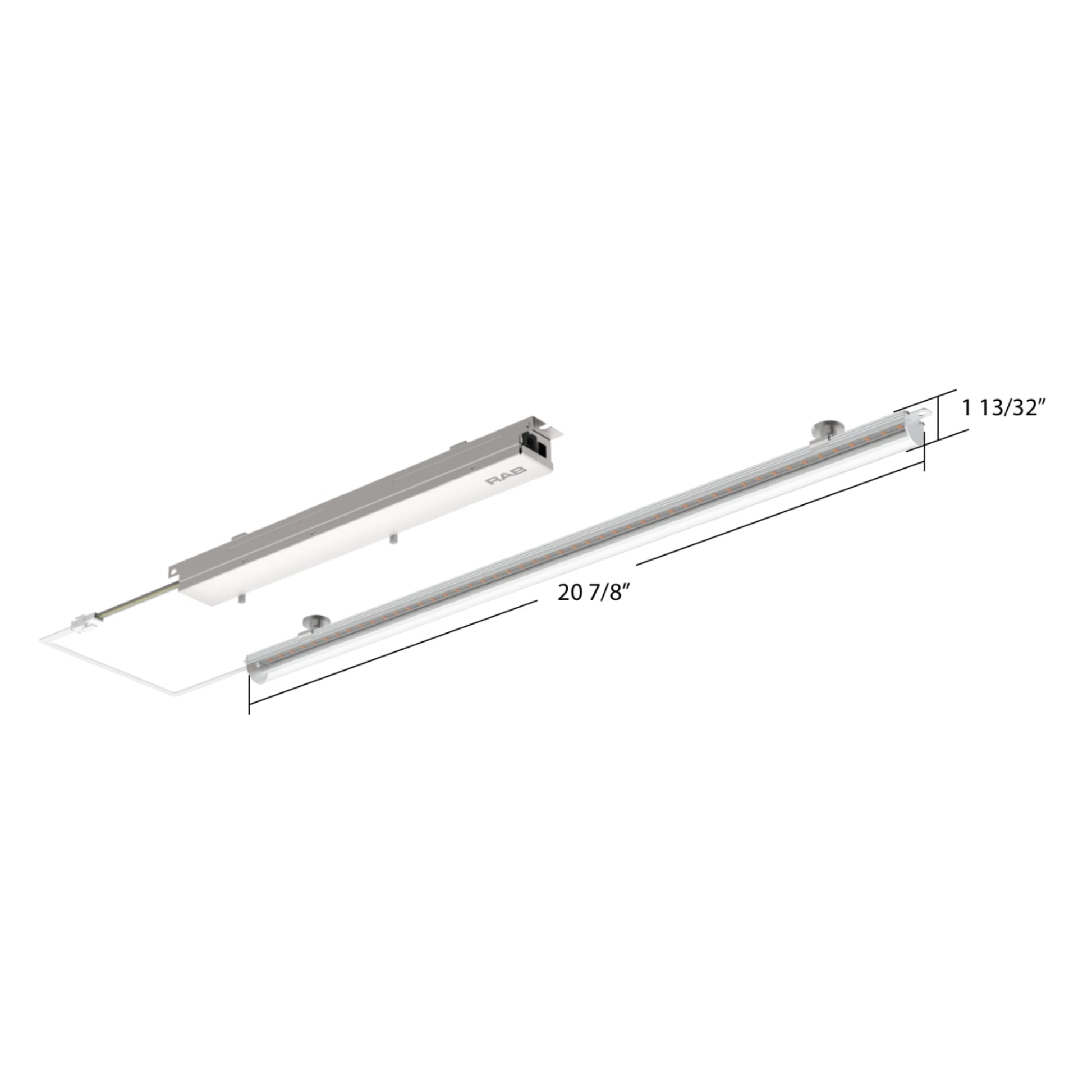 2ft LED Magnetic Retrofit Kit, 3000lm, 20W, Selectable CCT, Clear Lens, 120-277V - Bees Lighting