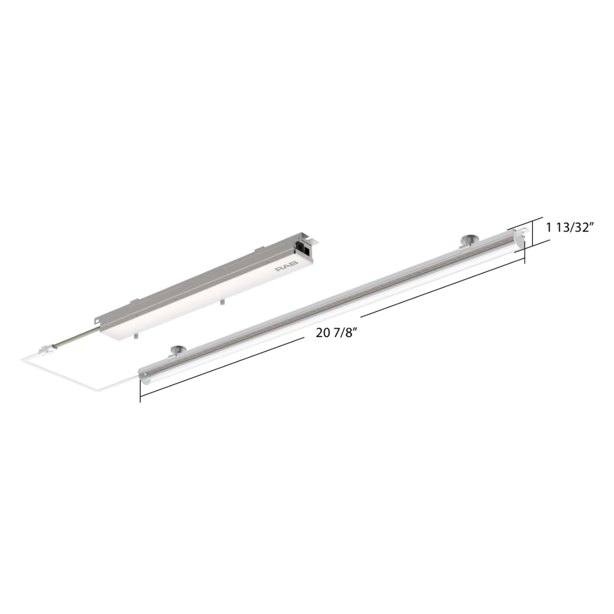 2ft LED Magnetic Retrofit Kit, 2660lm, 20W, Selectable CCT, Frosted Lens, 120-277V - Bees Lighting
